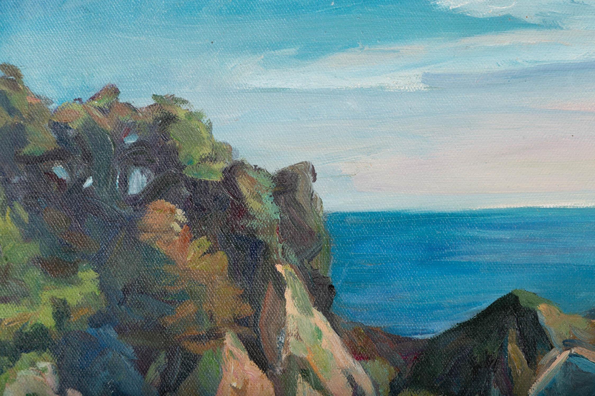 Fan Wang Landschaft, Original-Ölgemälde „Das Meer“, Fan Wang im Angebot 2