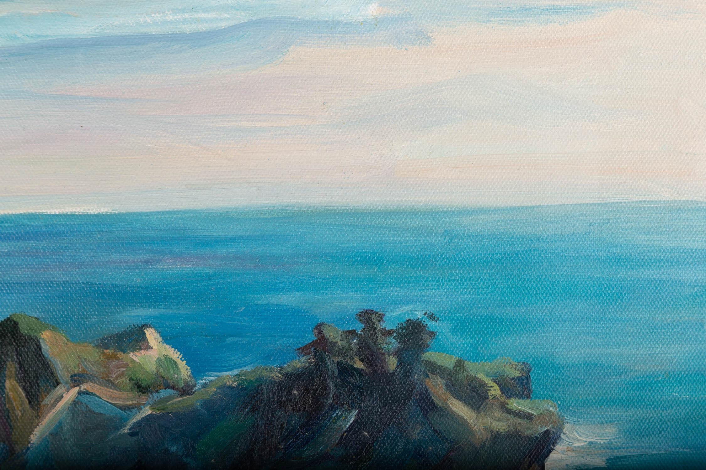 Fan Wang Landschaft, Original-Ölgemälde „Das Meer“, Fan Wang im Angebot 3