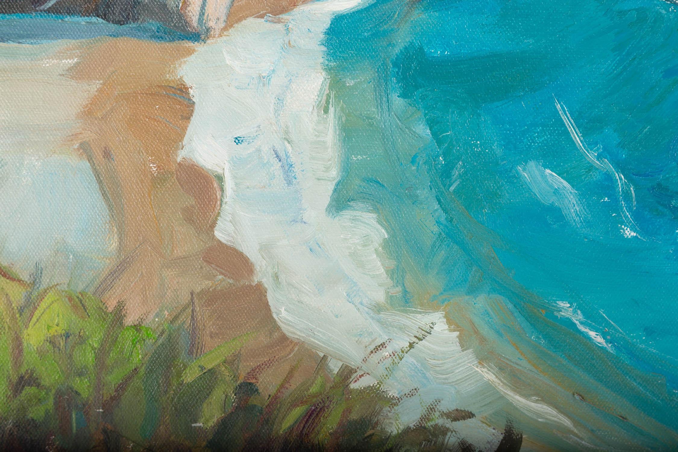 Fan Wang Landschaft, Original-Ölgemälde „Das Meer“, Fan Wang im Angebot 5
