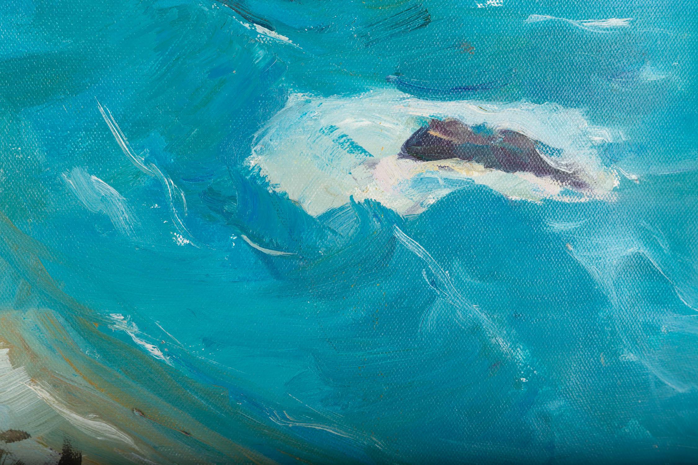 Fan Wang Landschaft, Original-Ölgemälde „Das Meer“, Fan Wang im Angebot 6