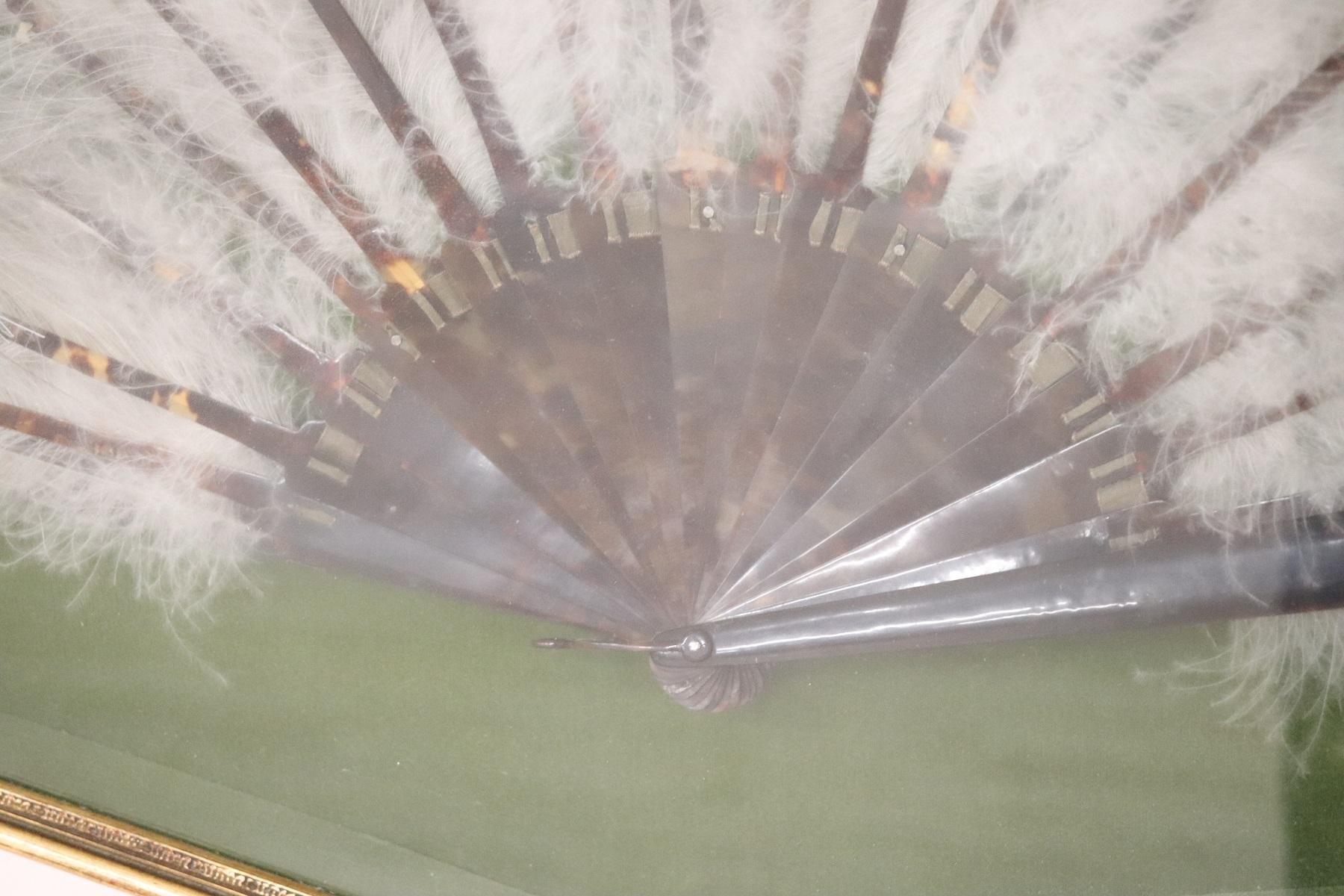 Italian Fan with Ostrich Feathers and Turtle Belle Époque Period, 1905