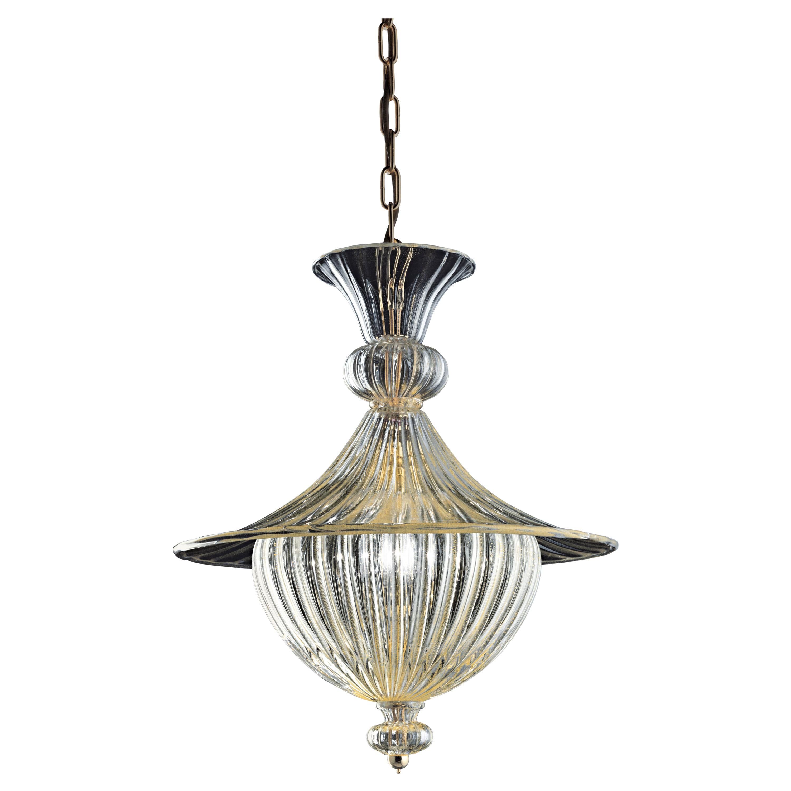 Gold (Gold_OO) Fanali Veneziani 5381 Suspension Lamp in Glass, by Barovier & Toso