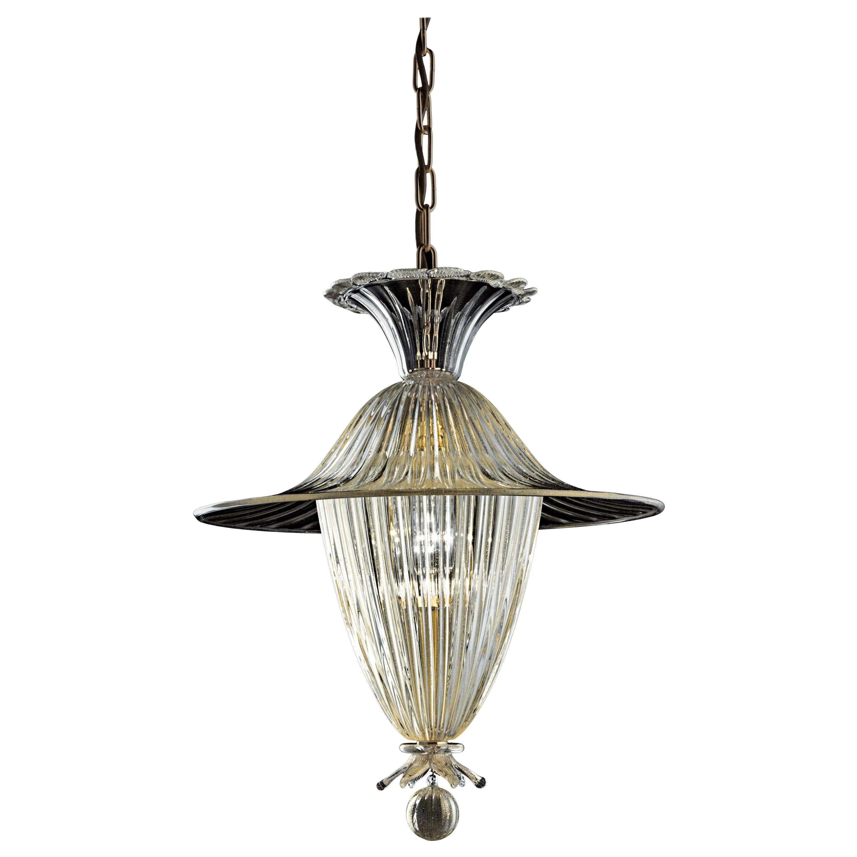 Gold (Gold_OO) Fanali Veneziani 5383 Suspension Lamp in Glass, by Barovier 
Toso