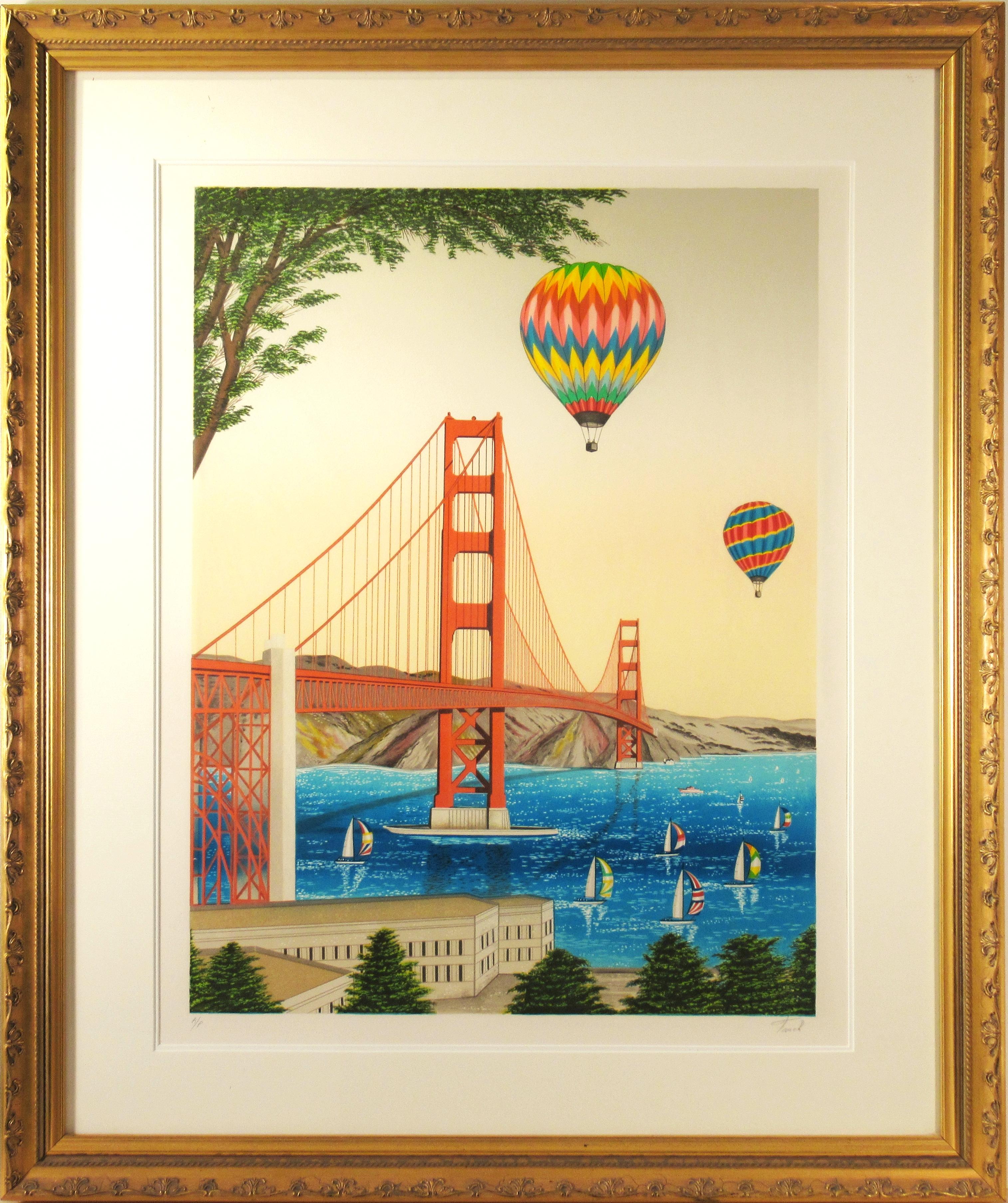 Fanch (Francois Ledan) Landscape Print - Golden Gate Bridge, San Francisco