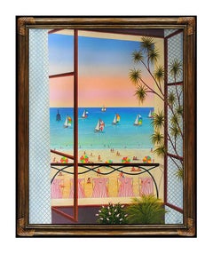 fanch ledan original painting Fanch LEDAN Original Acrylic PAINTING On CANVAS Signed Oil Seascape Art Large