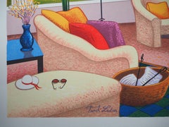 Exclusive Terrace on Gulf of Saint Tropez - Original lithograph