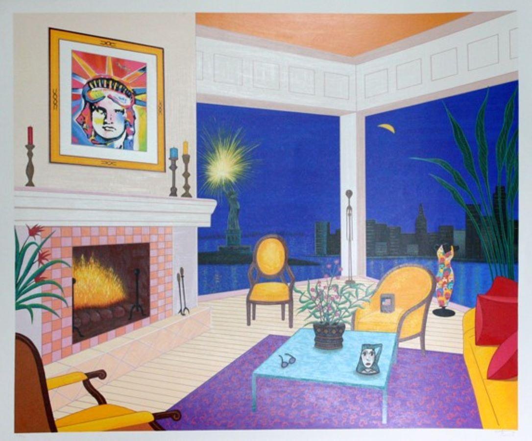 Interior With Liberty-Limited Edition Serigraph, Signed by Artist - Print by Fanch (Francois Ledan)
