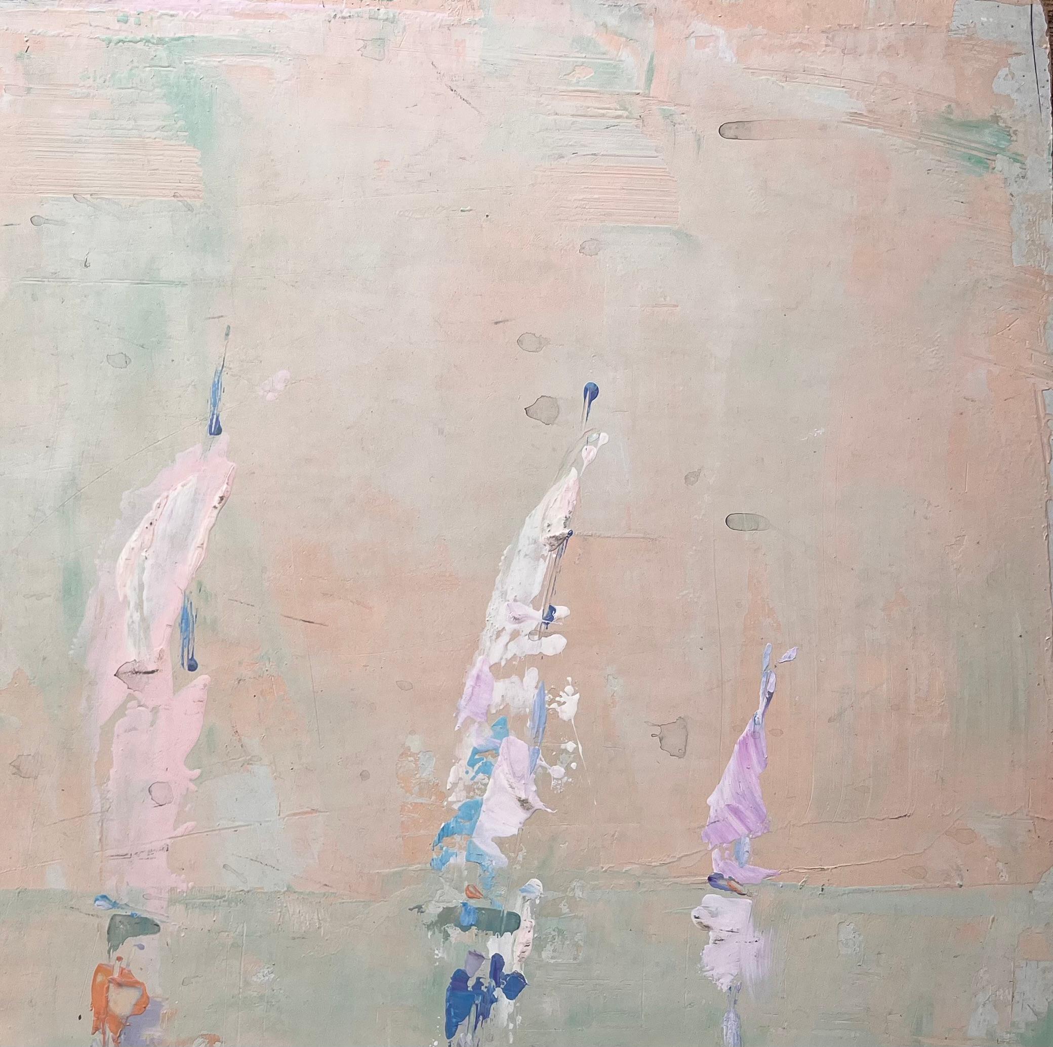 Escena abstracta en pastel de regata con veleros en aguas tranquilas en venta 1