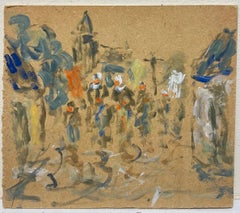 Abstrakte Dorfszene mit Figuren