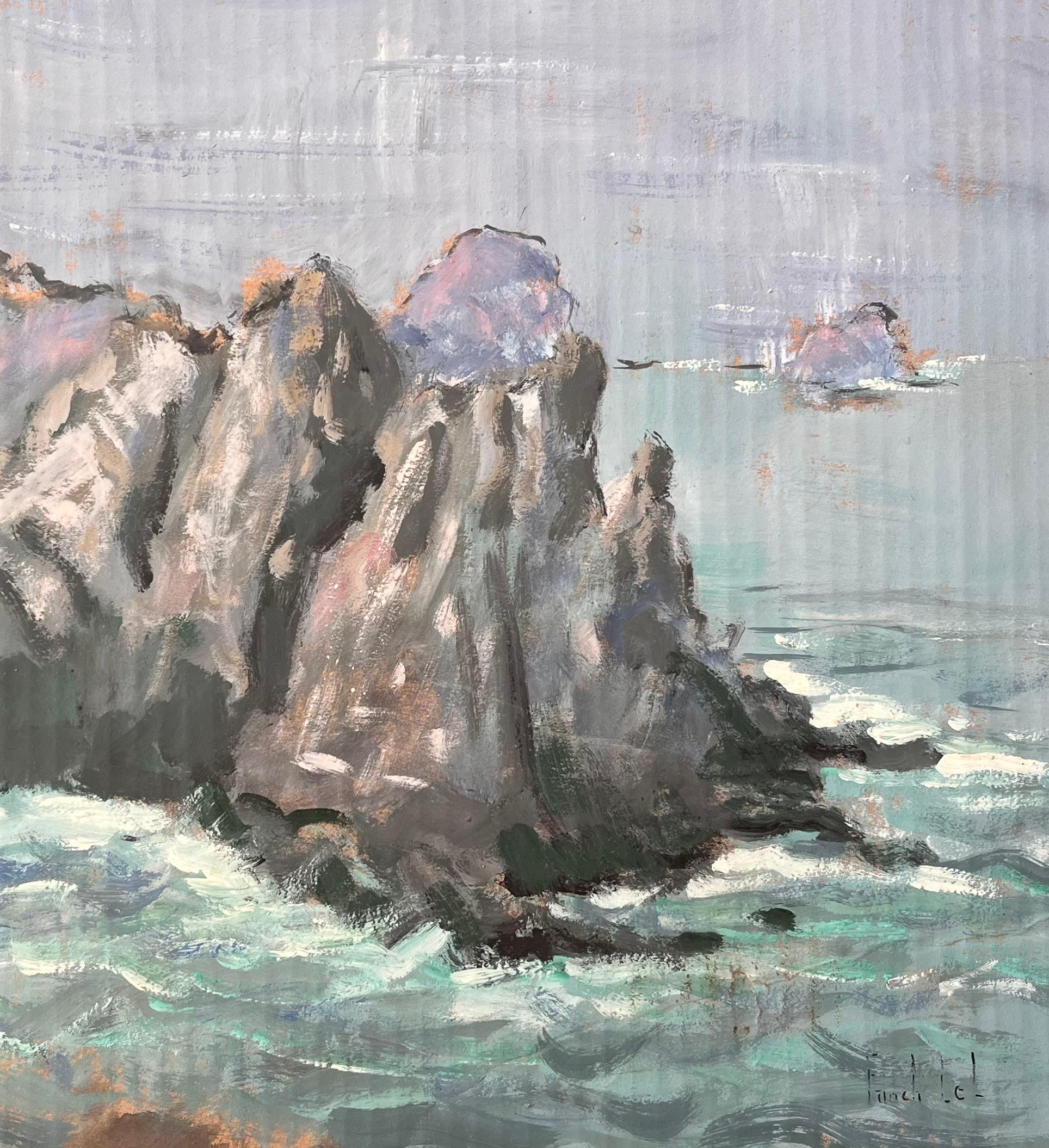 Küsten Cliffs and Sea Stacks Ansicht der Tas de Pois auf der Halbinsel Crozon im Angebot 2