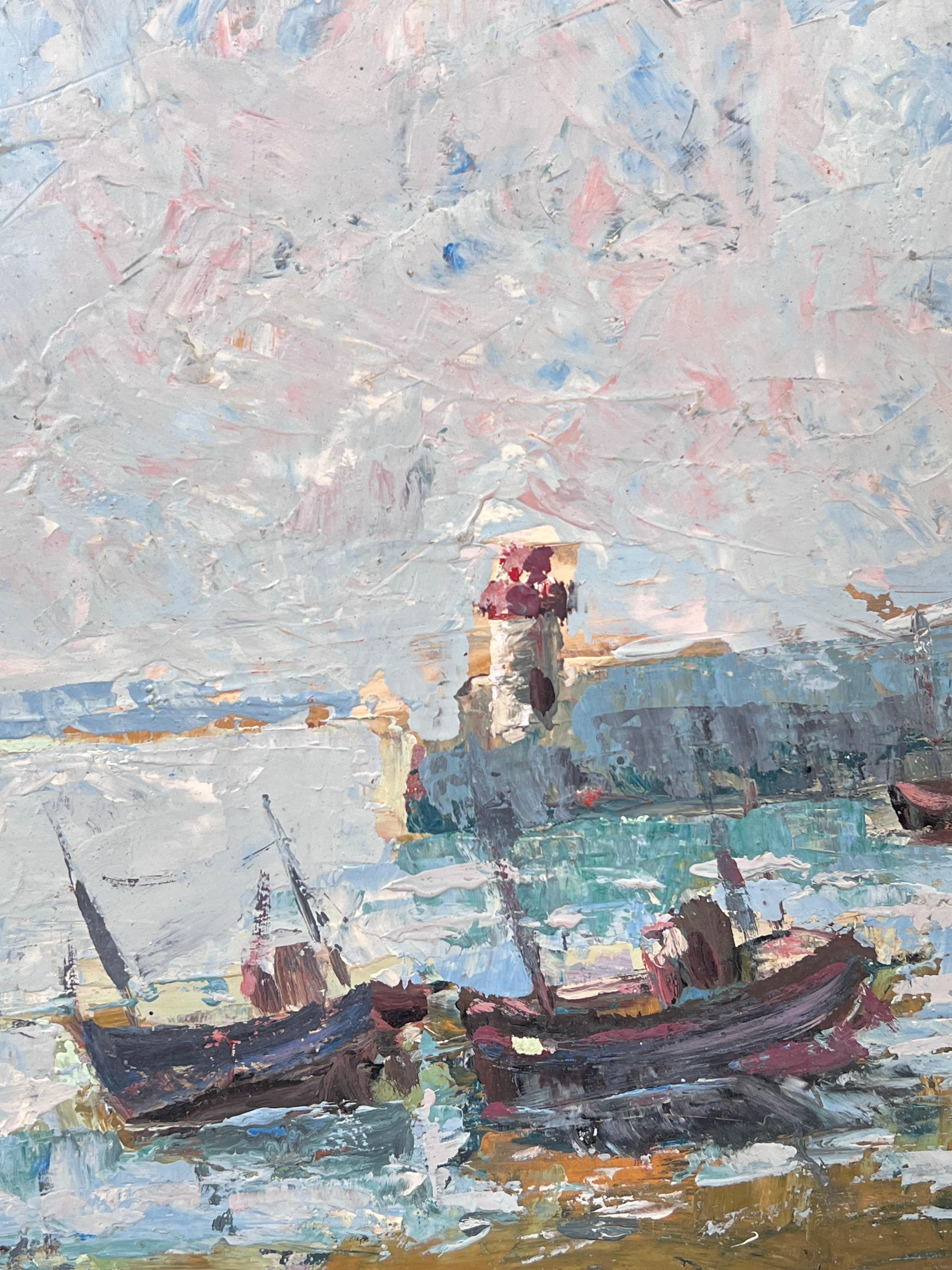 Lighthouse harbour
Signed by Fanch Lel
Size: 13 x 16 inches (height x width)
Oil painting on board , unframed
Condition: Good condition overall with minor surface handling marks and light wear to edges, consistent with its medium and vintage