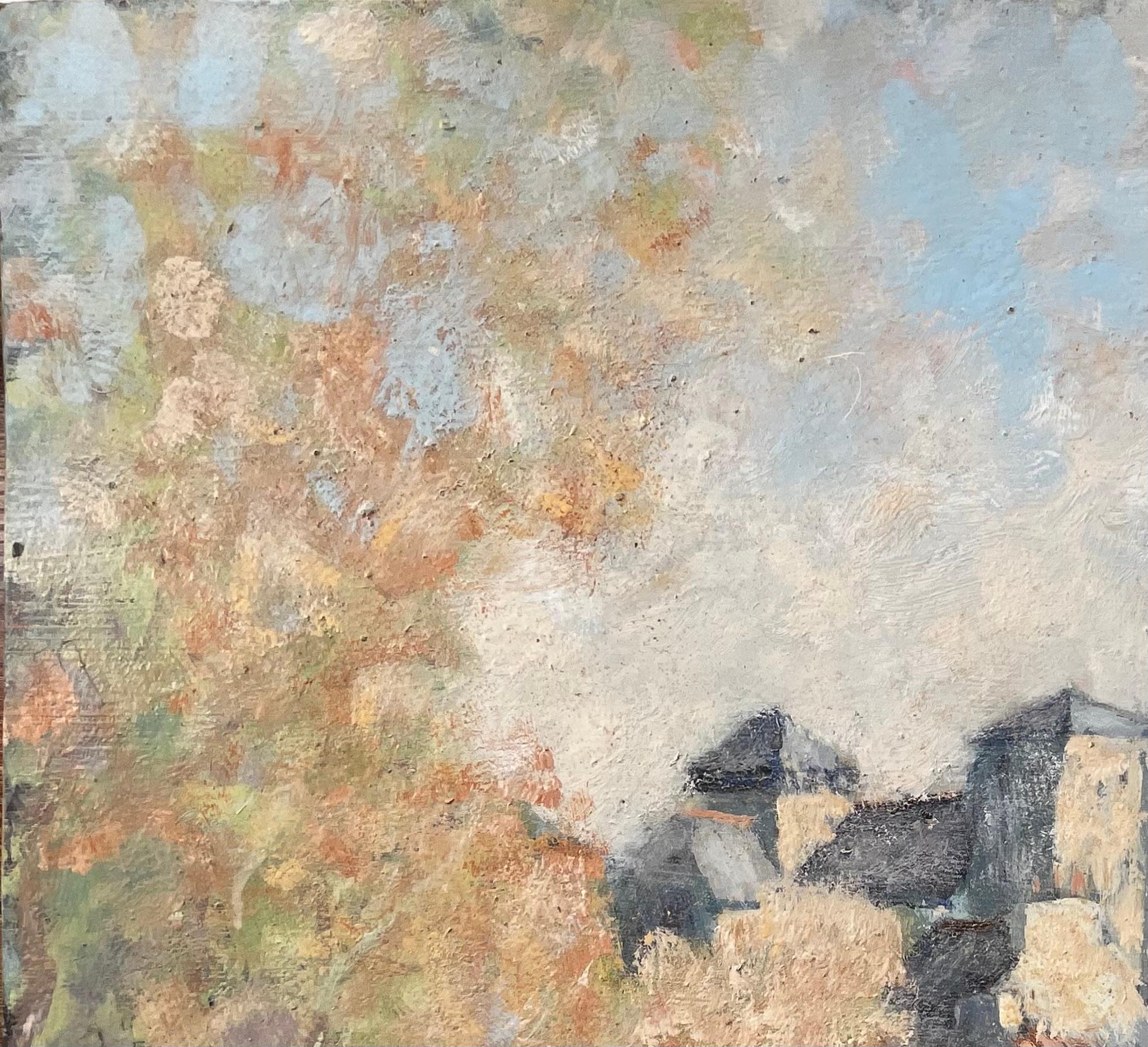Dol de Bretagne Kathedrale und Dorfszene Herbstbäume von Fanch Lel im Angebot 6