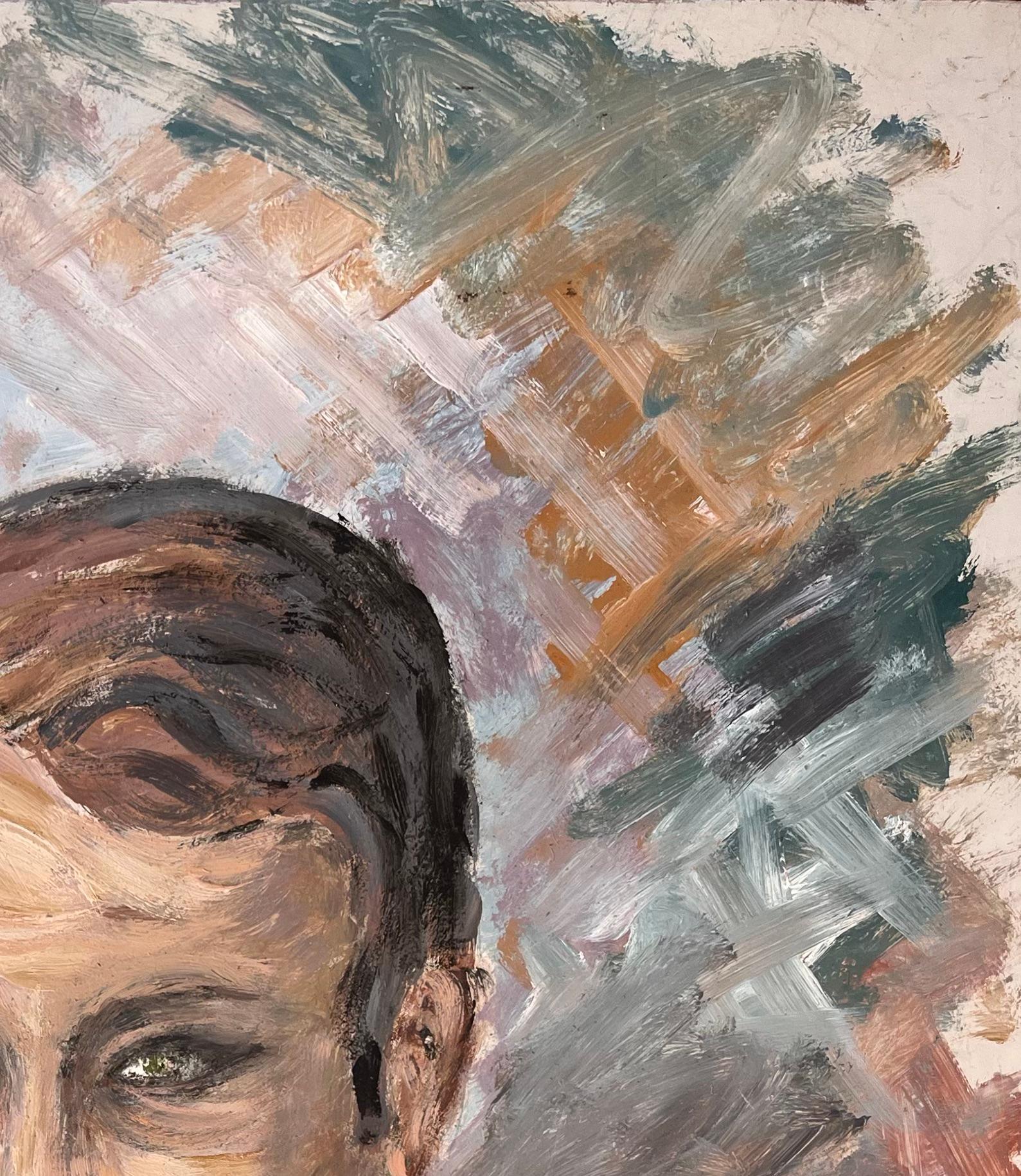 Expressionist Portrait of a Man with Piercing Eyes and Bold Brushwork For Sale 1