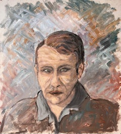 Expressionist Portrait of a Man with Piercing Eyes and Bold Brushwork