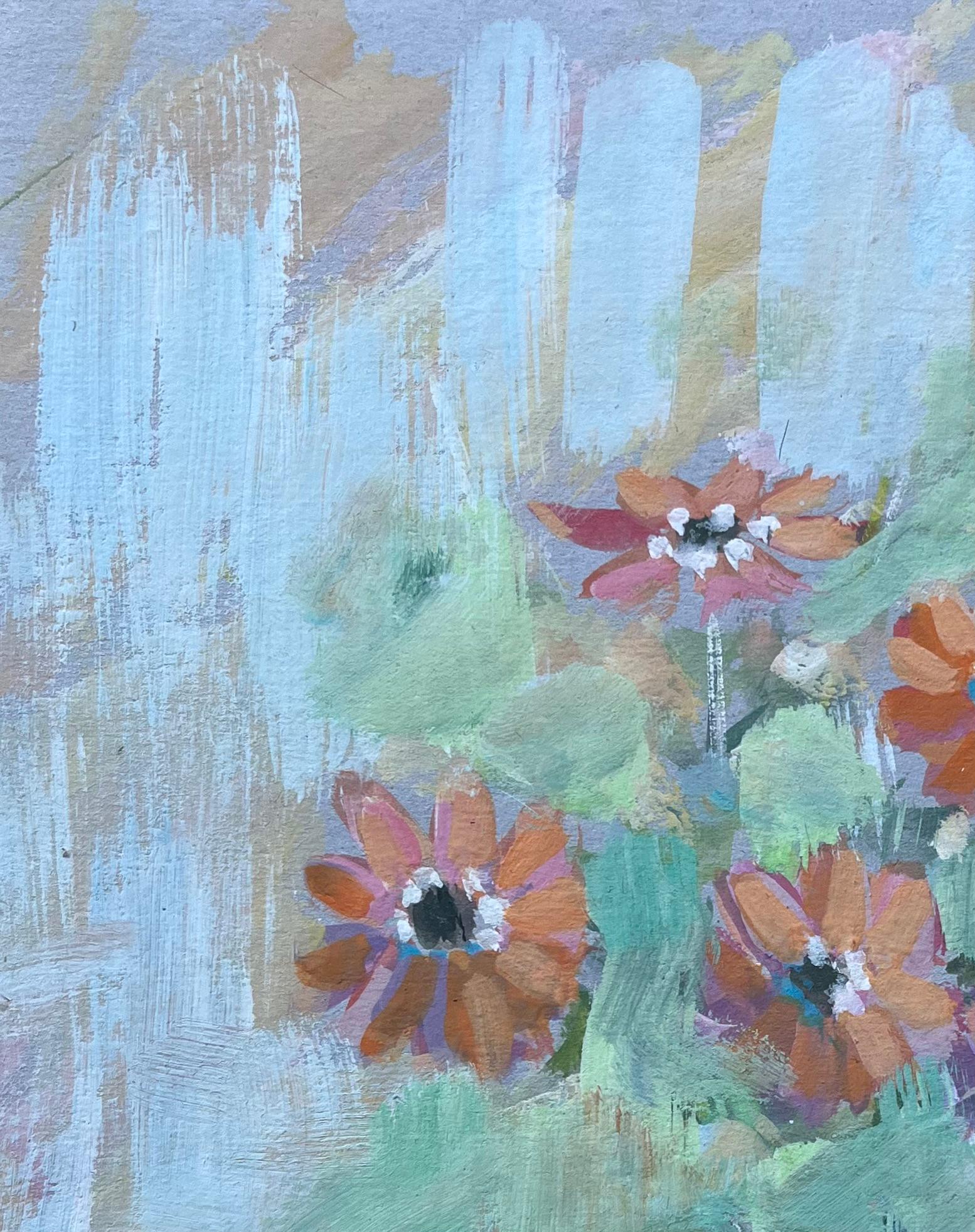 Expressive französische Ölszene mit Wildblumen in einem Glas von Fanch Lel, Stillleben im Angebot 2