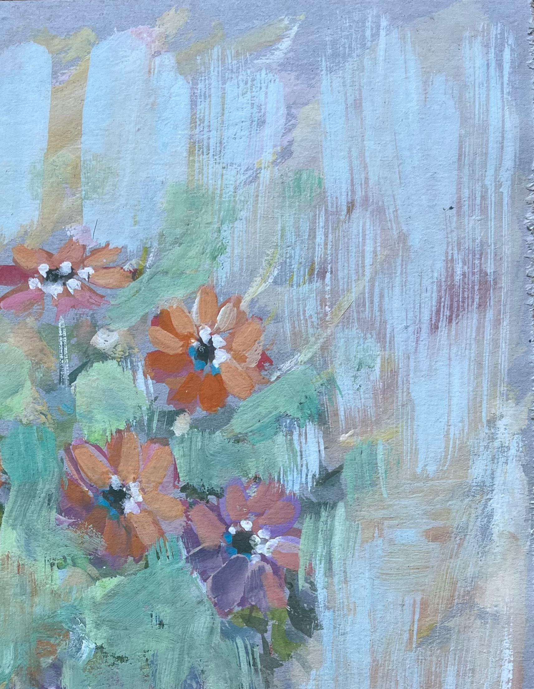 Expressive französische Ölszene mit Wildblumen in einem Glas von Fanch Lel, Stillleben im Angebot 3