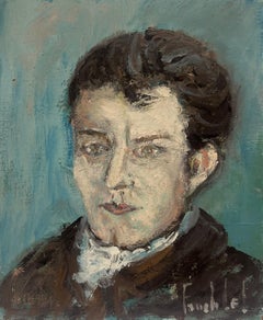 Portrait expressionniste français d'un gentleman dans un cravat moderniste