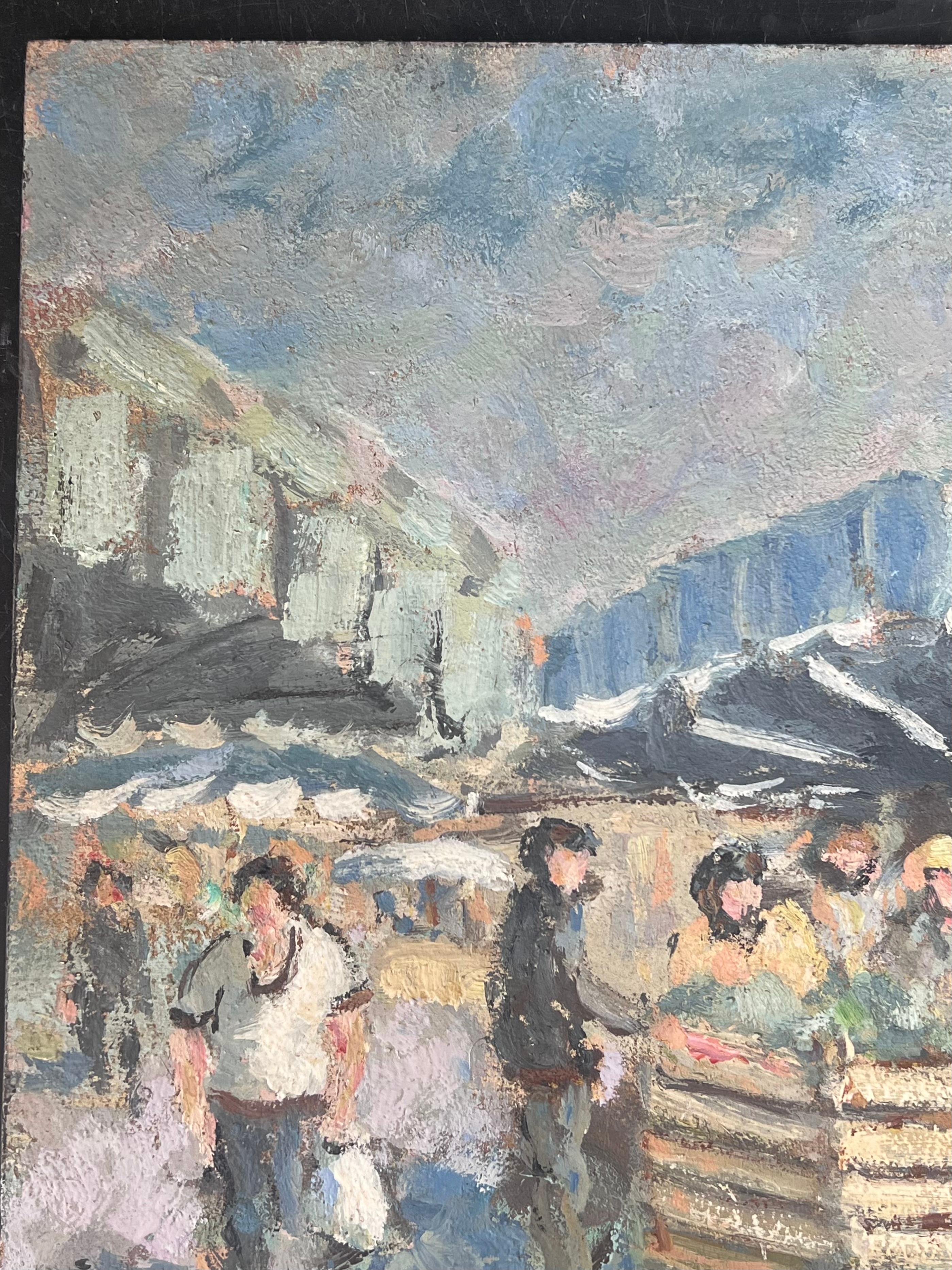 Figures At A Summers Days Fruit Market French Oil Painting For Sale 1