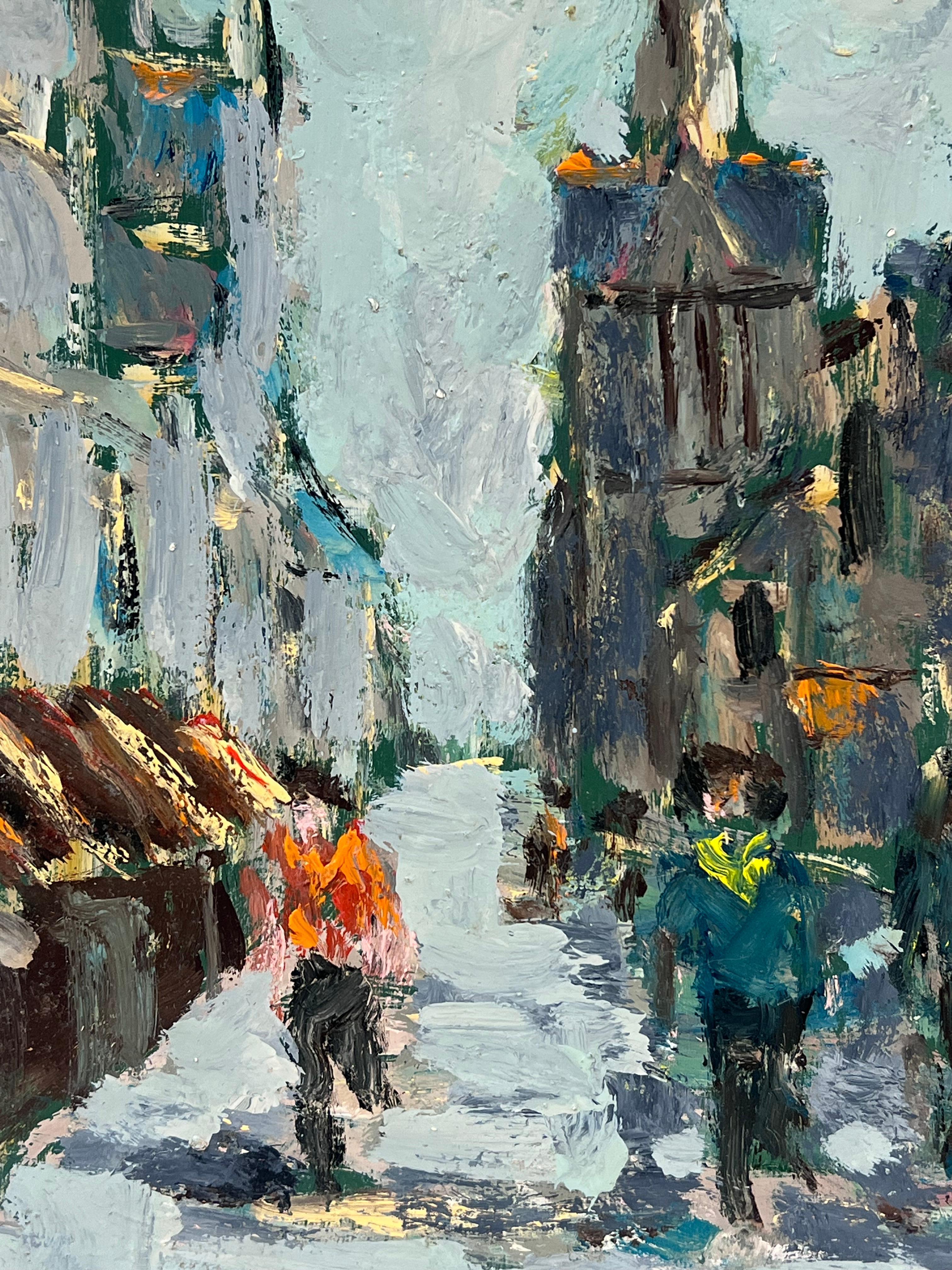 Bedeckter Spaziergang
unterzeichnet von Fanch Lel (Franzose, geb. 1930)
Größe: 10 x 8 Zoll
Ölgemälde auf Karton, ungerahmt
Zustand: Das Gemälde ist in sehr gutem Zustand. Es wurde zuvor im Studio des Künstlers aufbewahrt. 

Provenienz: Alle Gemälde,