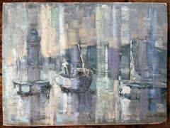 Barche da pesca nel porto di Saint Servan con il faro di Fanch Lel 1999