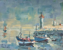 Fishing Boats Moored Beside a Pier and Lighthouses Île d'Oléron Island