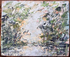 Scène de paysage abstraite française avec reflets dans l'eau