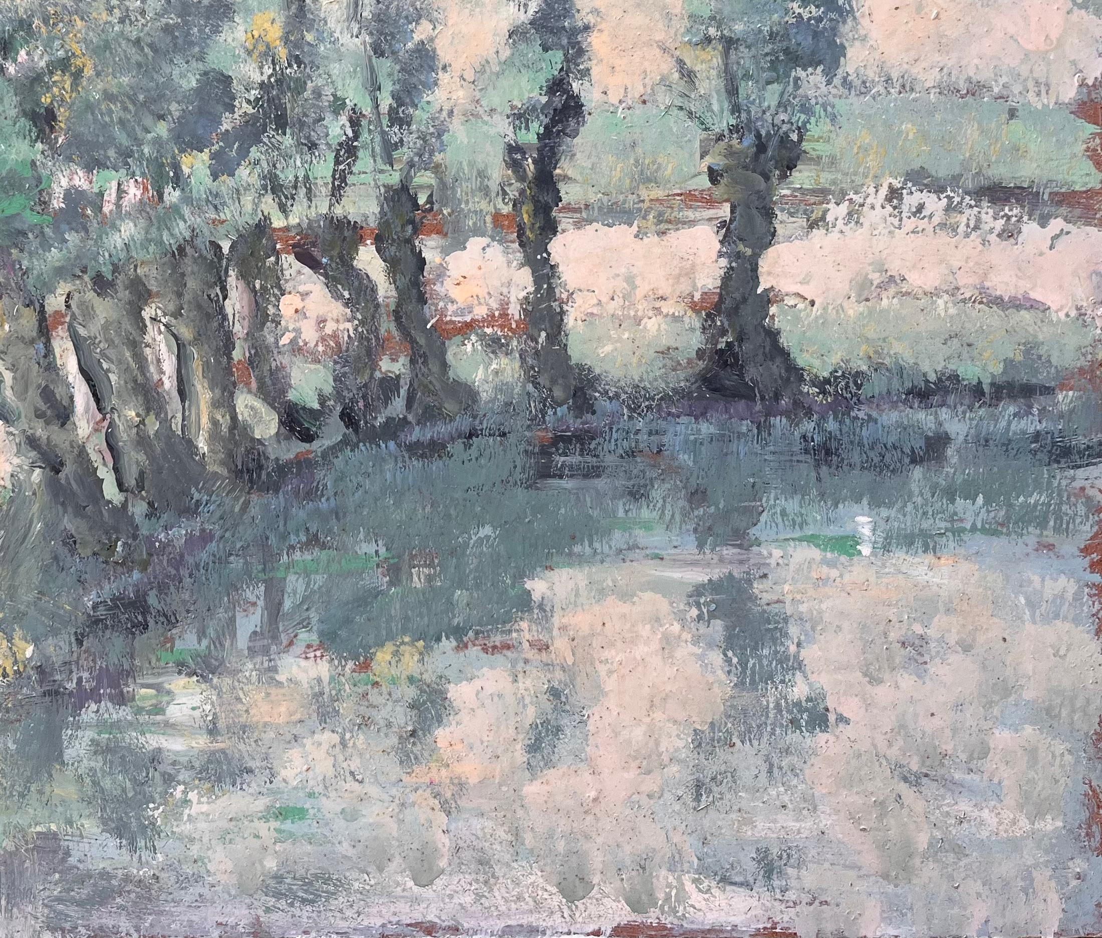 Titre : Peinture à l'huile de la campagne française avec moulin à vent, étang et chalets
Par Fanch Lel
Signé : Oui
Taille : 15 x 18.25 pouces (hauteur x largeur)
Peinture à l'huile sur carton, non encadrée
Condit : Le tableau est en bon état avec