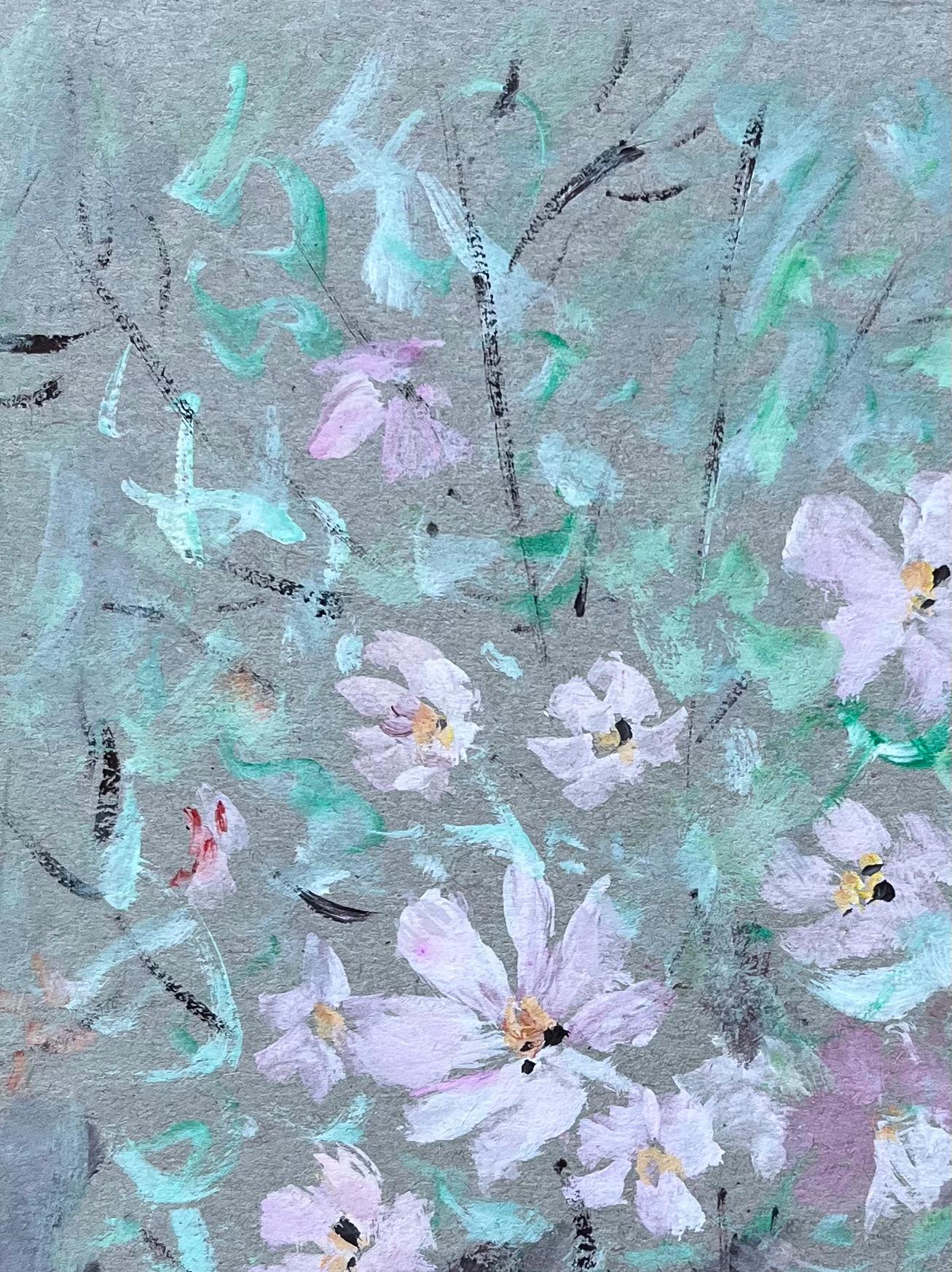 Título: Pintura floral francesa al gouache de flores de cosmos de jardín de color rosa suave
por Fanch Lel
Firmado: Sí
Tamaño: 10,5 pulgadas (alto) x 8,75 pulgadas (ancho)
Pintura al gouache sobre tabla, sin enmarcar
Estado de conservación: El