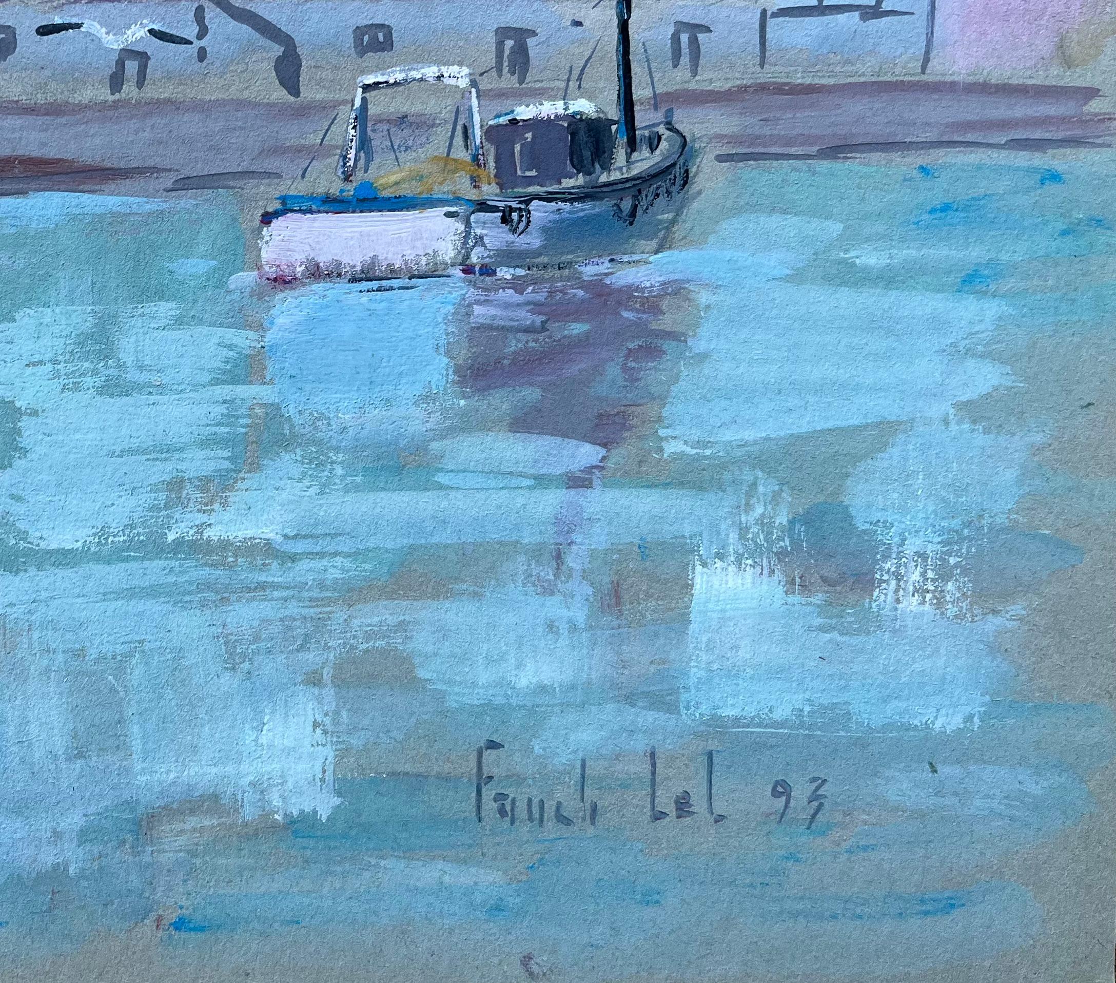 Scena di porto francese con barche da pesca a Port de Saint-Malo in vendita 1