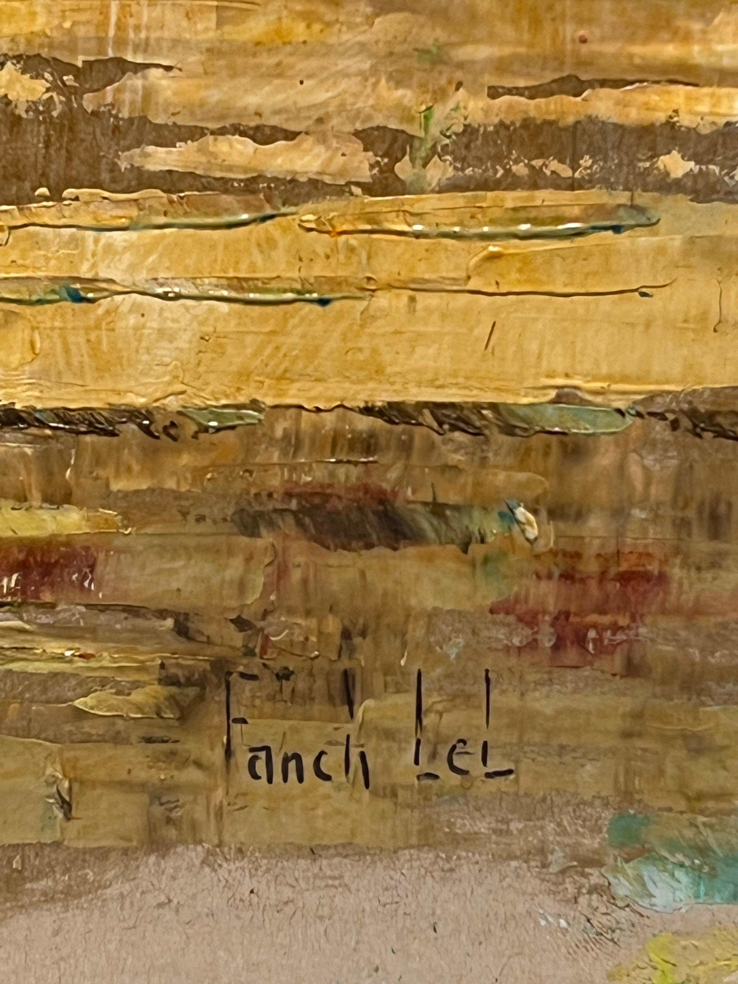 Orizzonte d'oro
firmato da Fanch Lel (francese, nato nel 1930)
Dimensioni: 7,5 x 10 pollici
Pittura a olio su cartone, senza cornice
Condit: Il dipinto è in buone condizioni, con lievi segni di invecchiamento.
Provenienza: Tutti i dipinti di questo