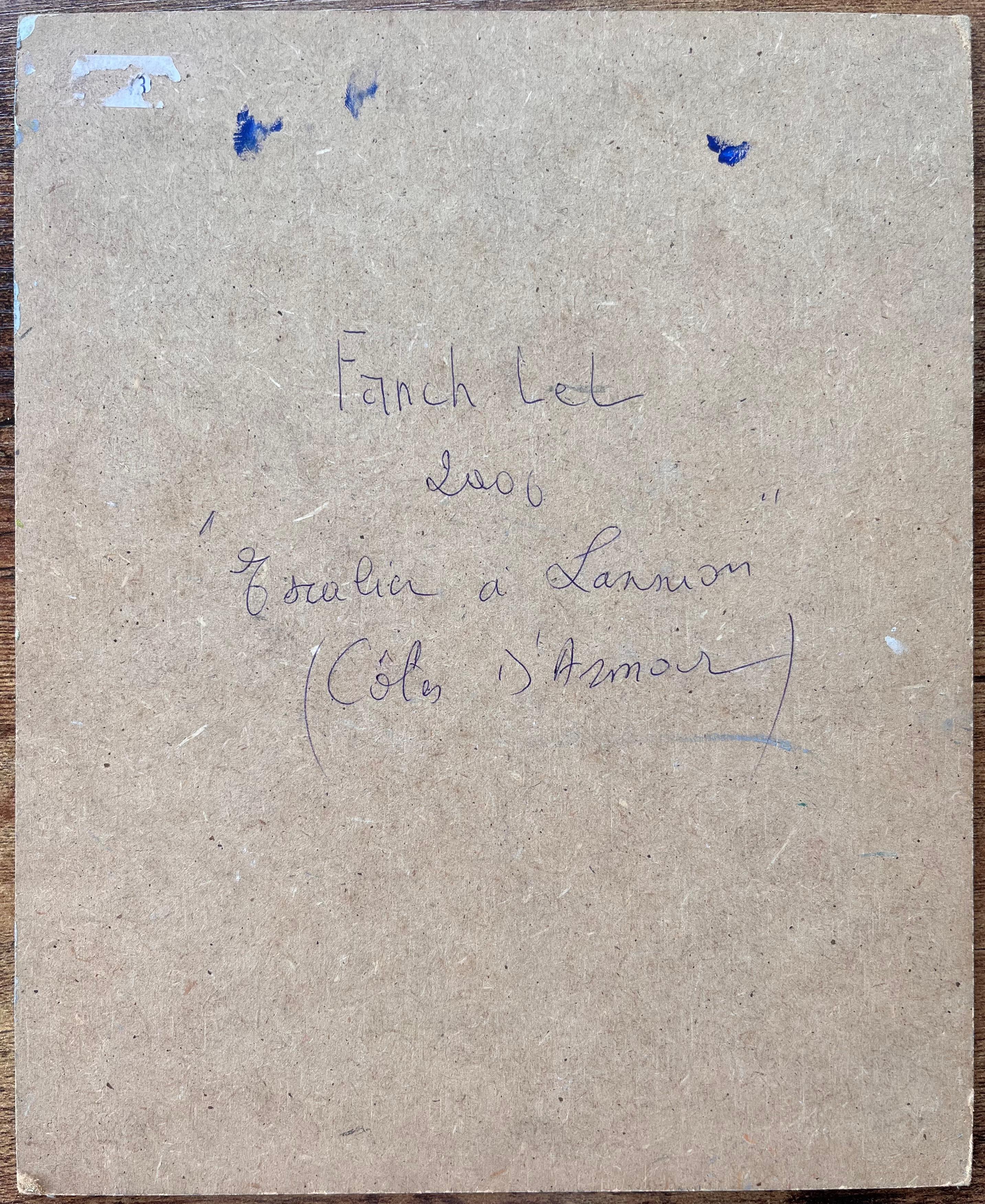 Französischer Impressionismus Kirchturmansicht in Lannion in Côtes-d'Armor Bretagne im Angebot 4