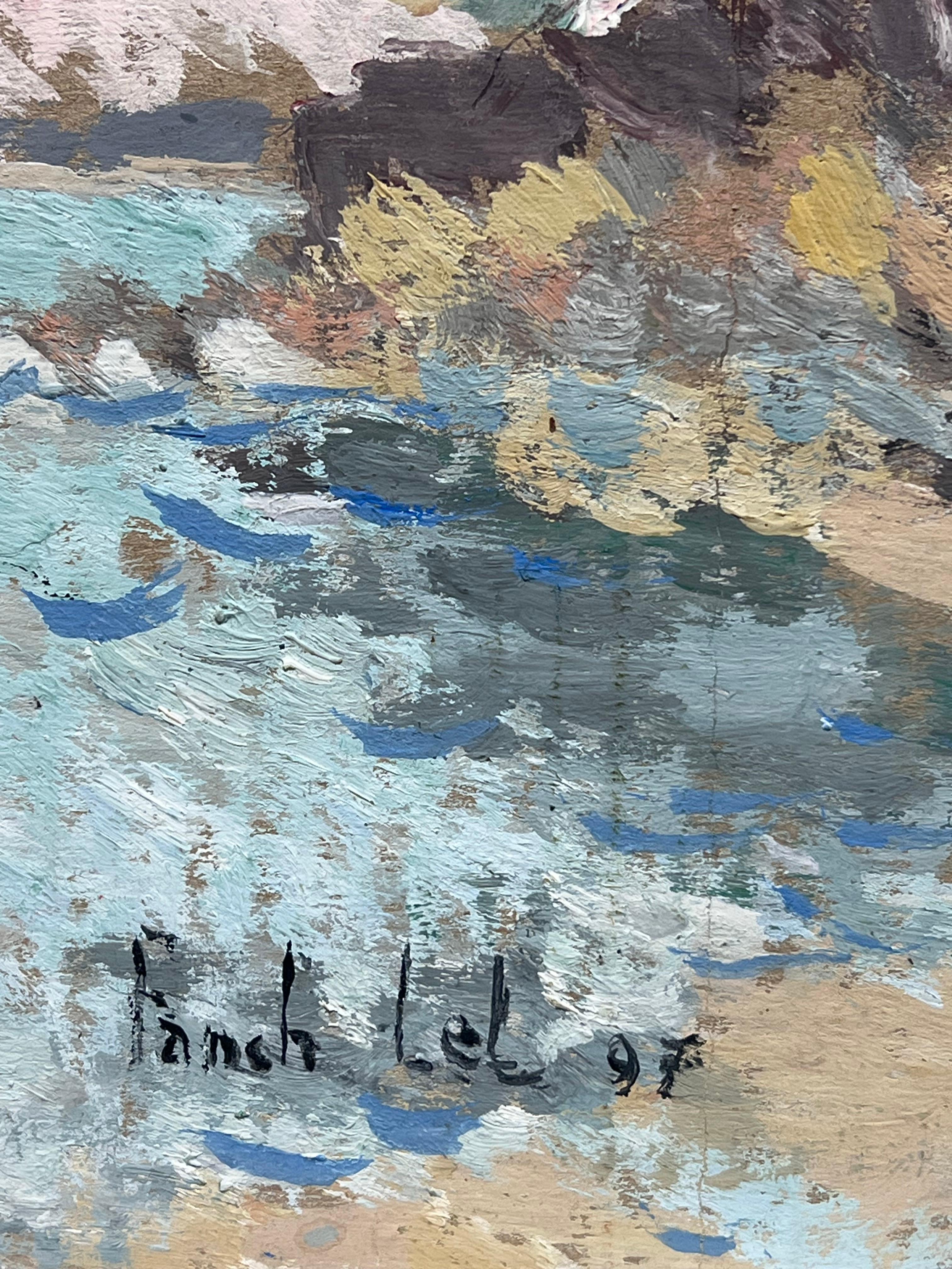 Scena costiera
firmato da Fanch Lel (francese, nato nel 1930)
Datato 97'
Dimensioni: 7,75 x 10,5 pollici
Pittura a olio su cartone, senza cornice
Condit: Il dipinto è in buone condizioni, con lievi segni di invecchiamento.
Provenienza: Tutti i