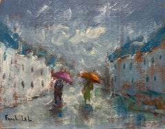 Figures impressionnistes françaises Strolling Through The Rainy Village