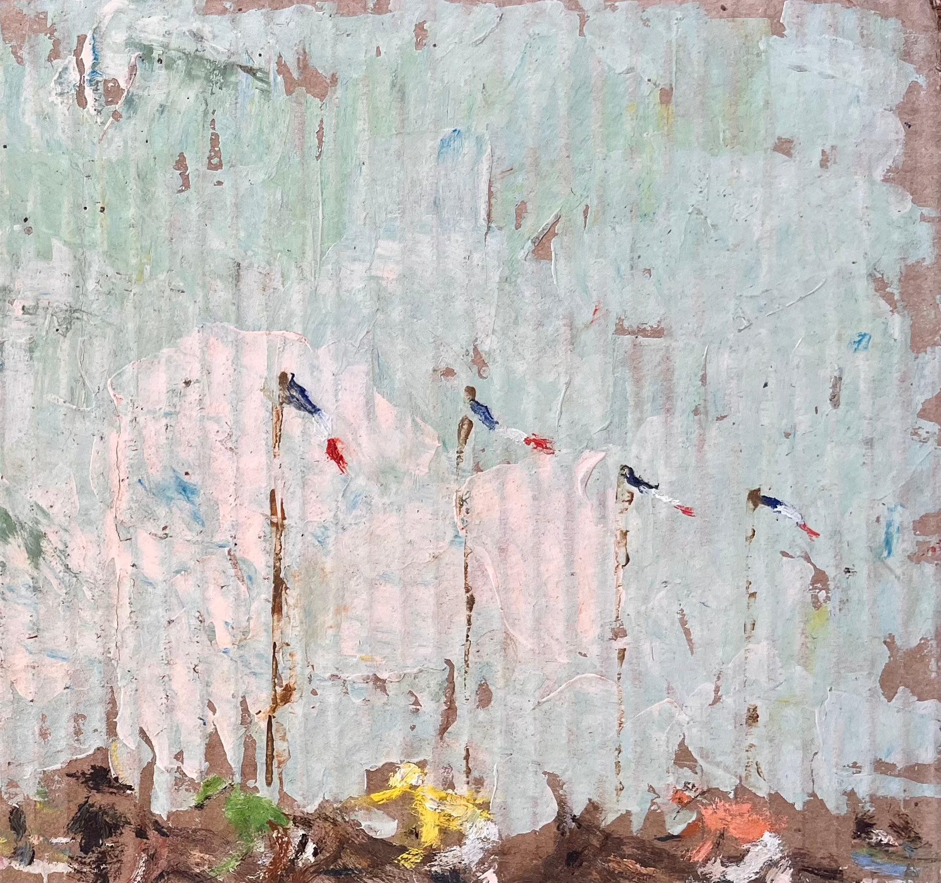 Französischer Impressionist Pferderennen Szene in Marville Saint Malo von Fanch Lel im Angebot 4