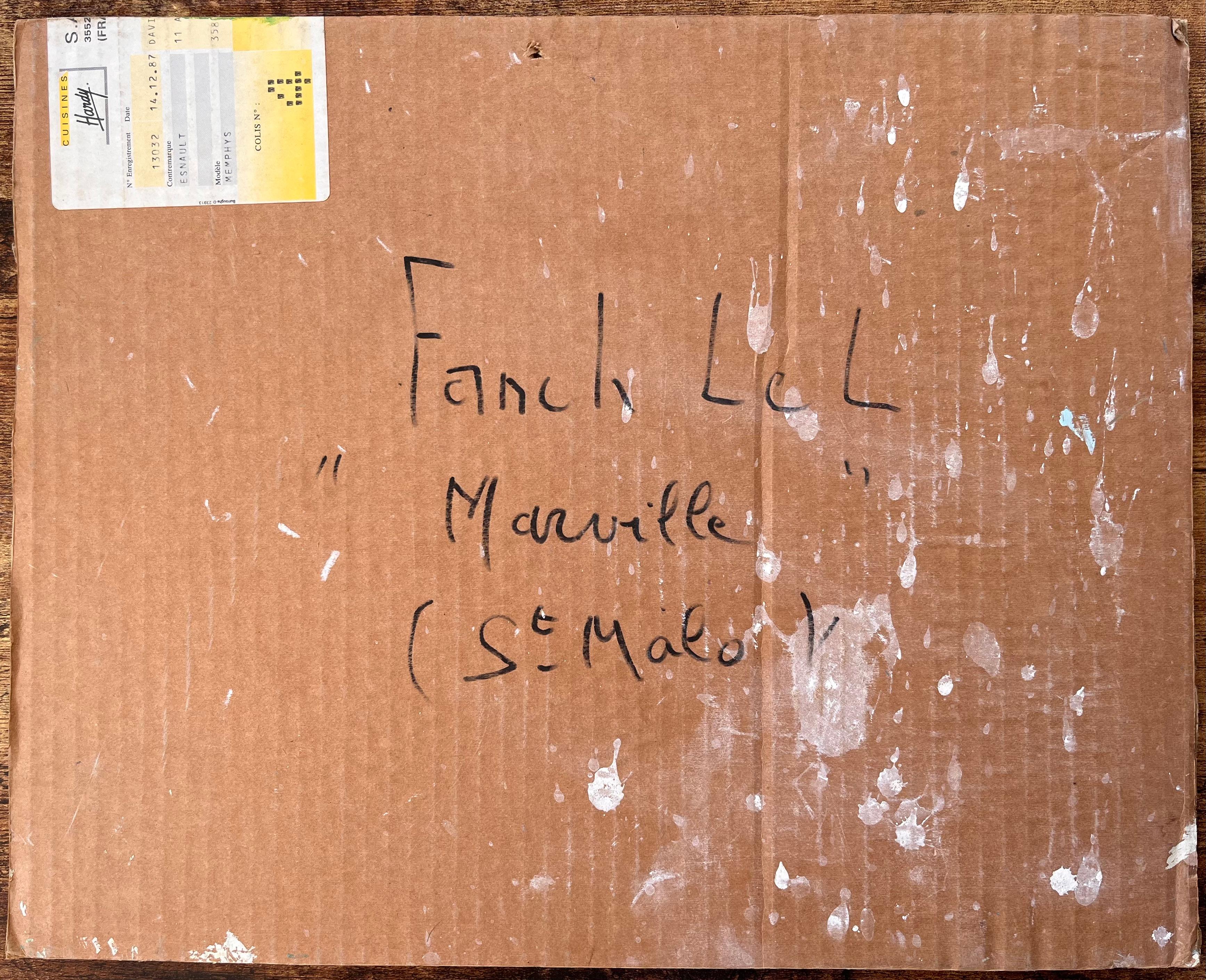 Französischer Impressionist Pferderennen Szene in Marville Saint Malo von Fanch Lel im Angebot 7
