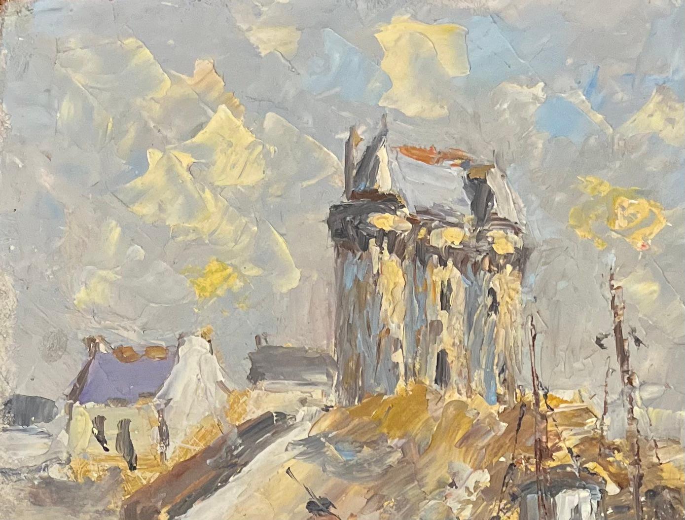 Título: Pintura al óleo impresionista francesa de un pueblo costero con barcos atracados
Por Fanch Lel (francés, 1930)
Tamaño: 7,5 x 9,75 pulgadas (alto x ancho)
Firmado: Sí
Óleo sobre tabla, sin enmarcar
Estado de conservación: El cuadro está en