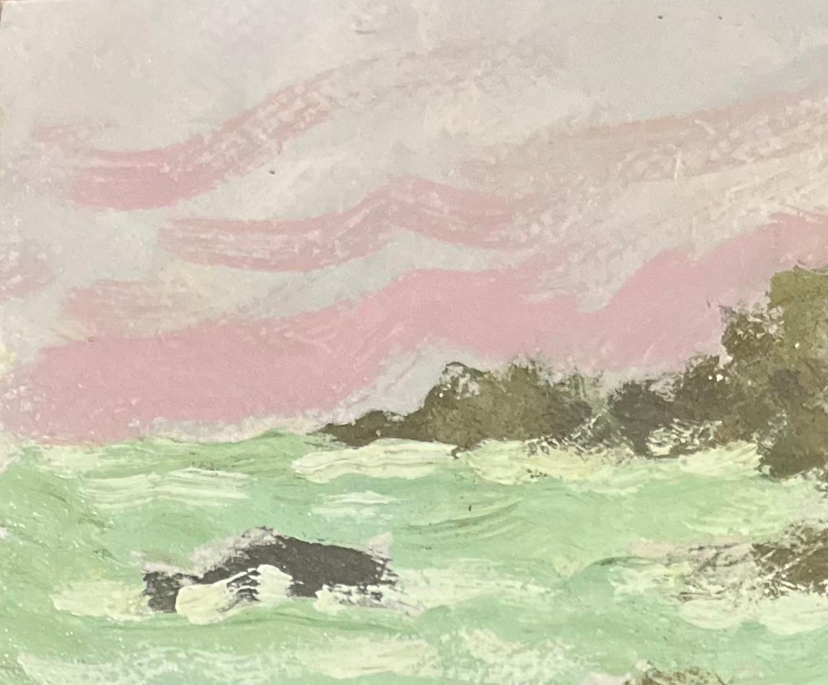 Titolo: Dipinto a olio impressionista francese di Les Environs de Saint-Lunaire, vicino al Dinar
Di Fanch Lel (francese, nato nel 1930)
Dimensioni: 4,5 x 6,25 pollici (altezza x larghezza)
Firmato: Yes One
Pittura a olio su tavola, senza
