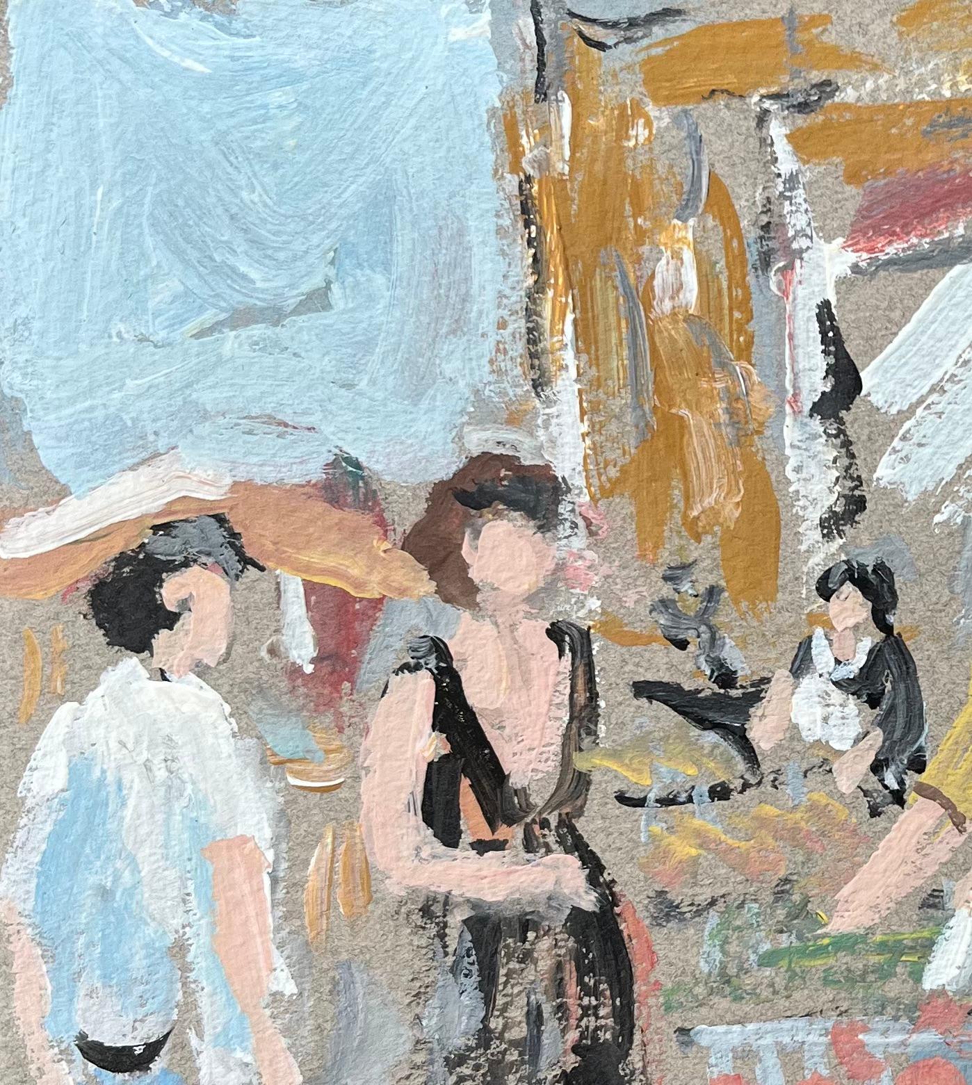 Title: French Impressionist Oil Painting of a Market Scene in Dol-de-Bretagne
By Fanch Lel (French b. 1930)
Size: 6.75 x 8.25 inches (height x width)
Signed: Yes
Oil painting on card, unframed
Condition: The painting is in good condition, with minor