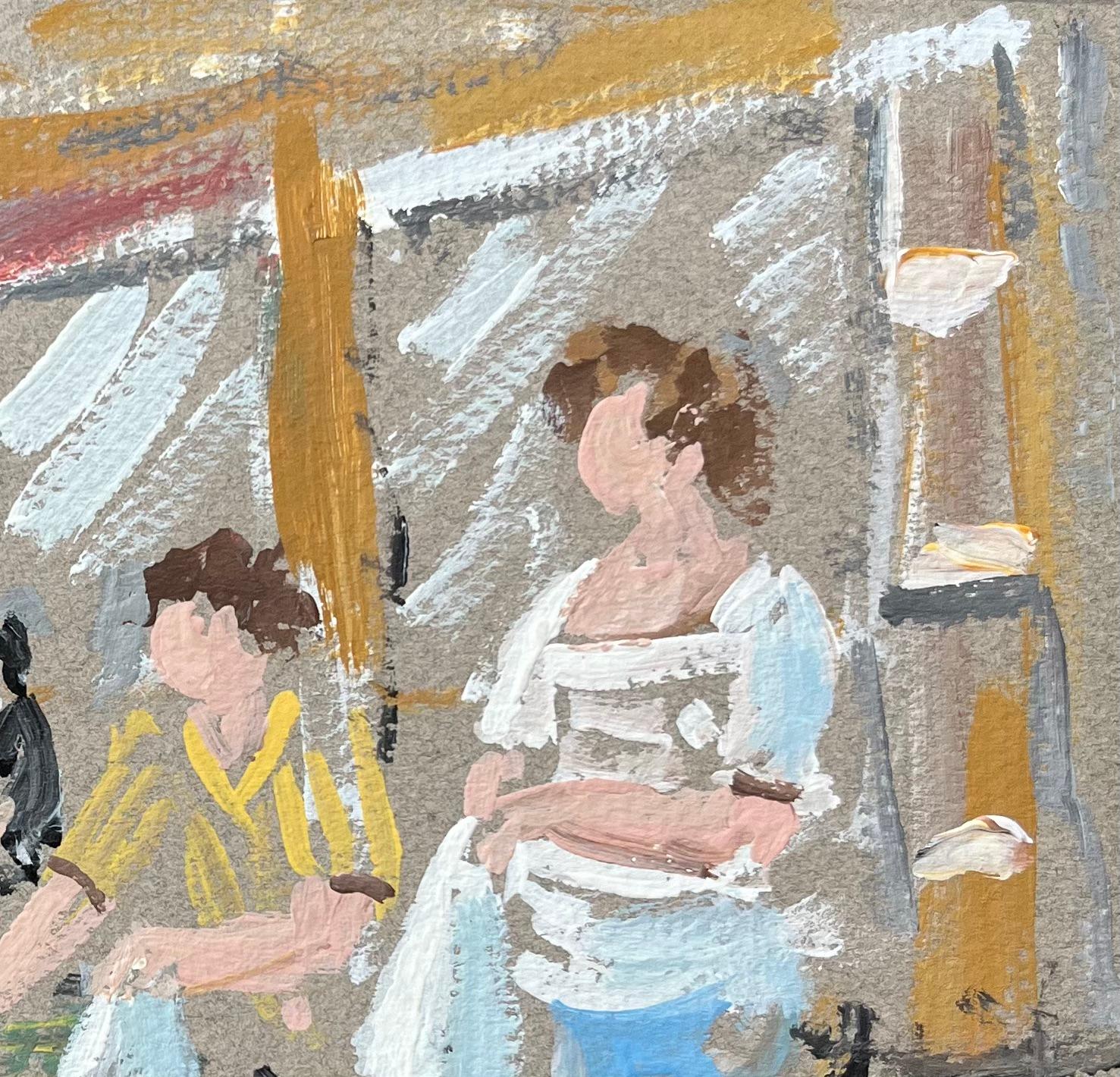 French Impressionist Oil Painting of a Market Scene in Dol-de-Bretagne For Sale 2