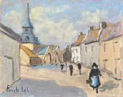 French Impressionist Oil Painting of a of Village de Lizio, Morbihan
