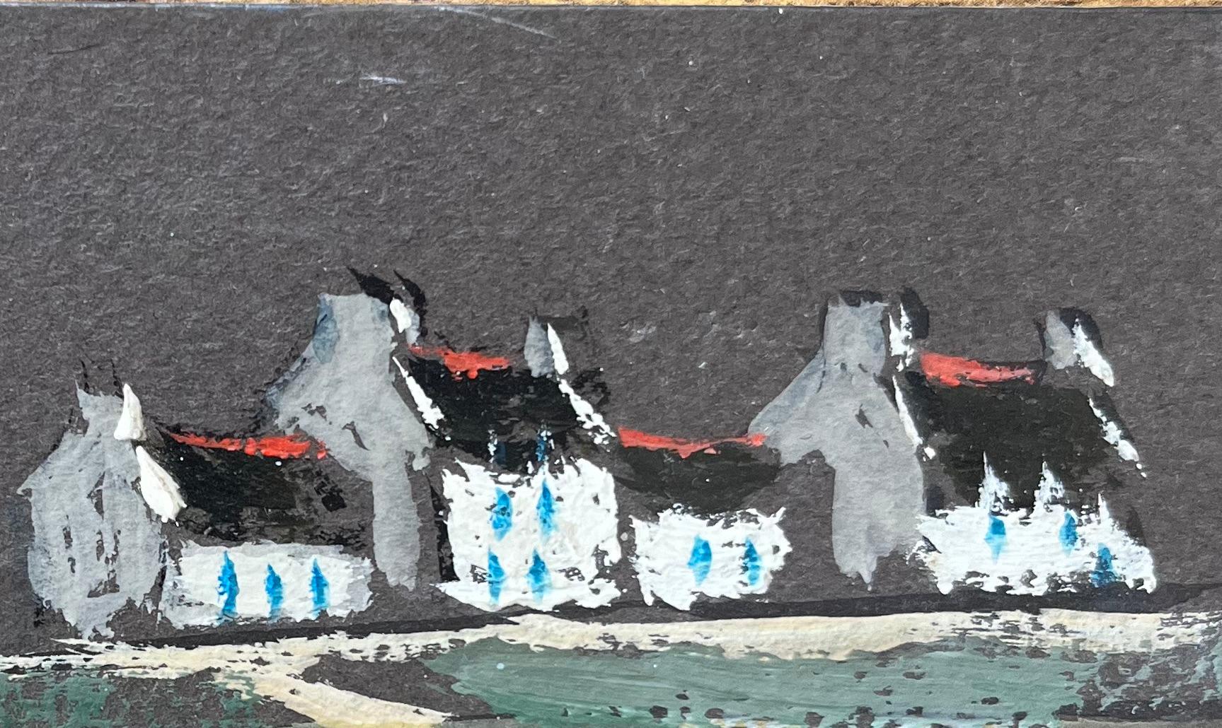 French Impressionist Oil Painting of a Quiet Post-tide Moment in a Small Village For Sale 2