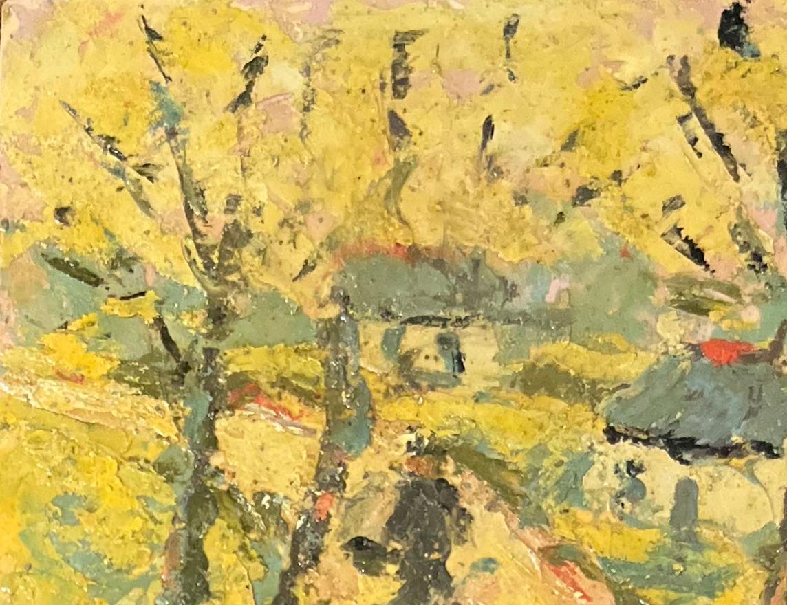French Impressionist Oil Painting of a Sunlit Village Scene For Sale 1