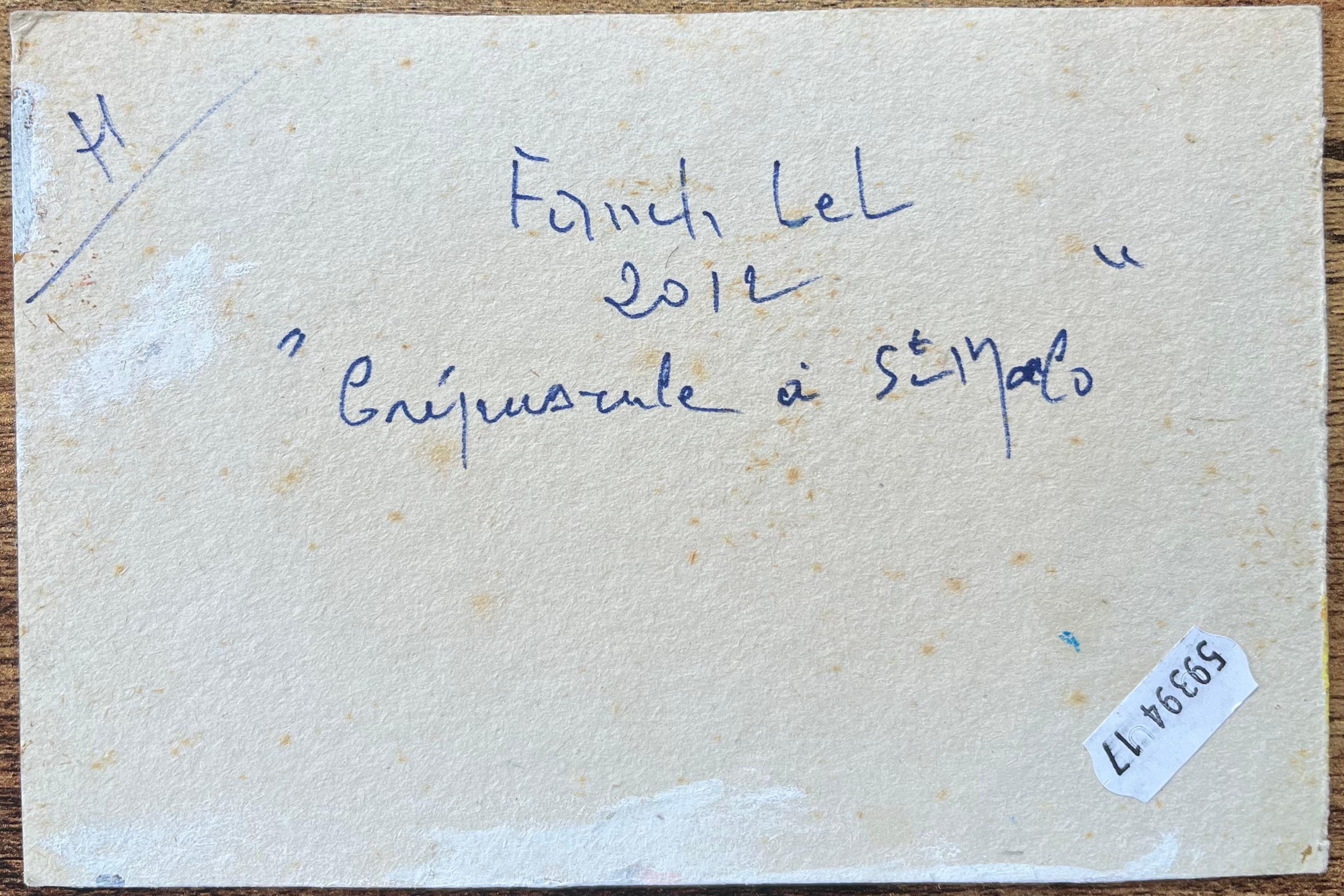 Dipinto a olio dell'Impressionismo francese raffigurante barche nel porto di Saint-Malo in vendita 3
