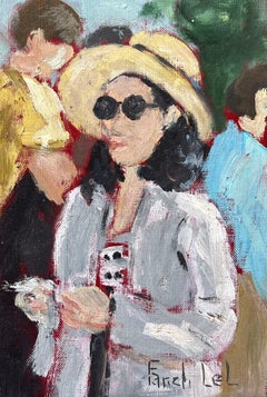 Französischer Impressionist Ölgemälde der geschäftigen Moment auf dem Markt in La Tière