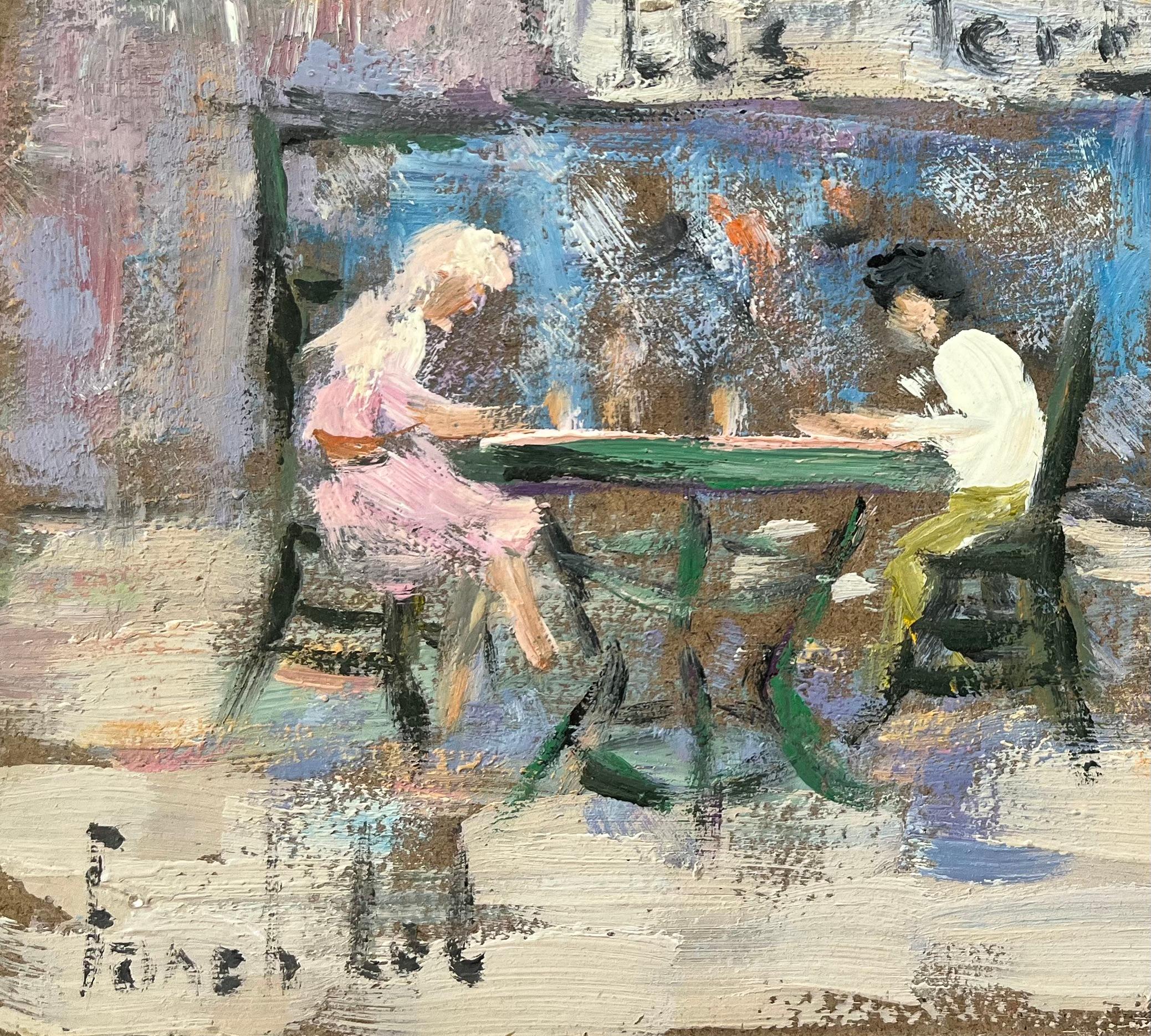 French Impressionist Oil Painting of Café Scene at Café des Terrasses For Sale 1