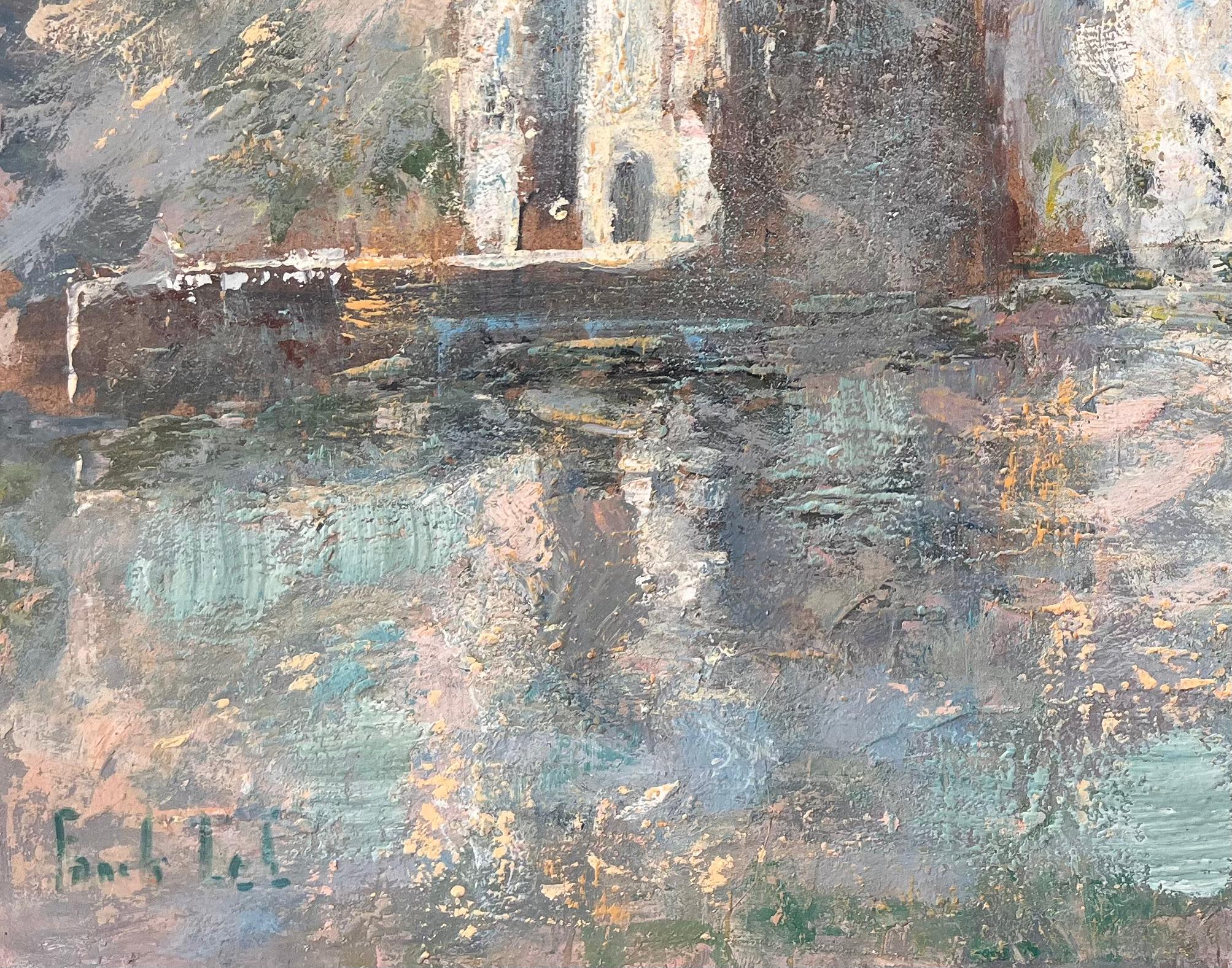 French Impressionist Oil Painting of Château de Trécesson in Brittany For Sale 2