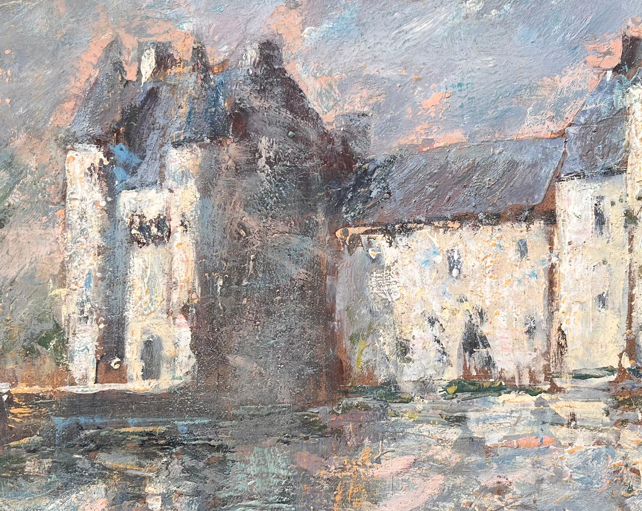 French Impressionist Oil Painting of Château de Trécesson in Brittany For Sale 4