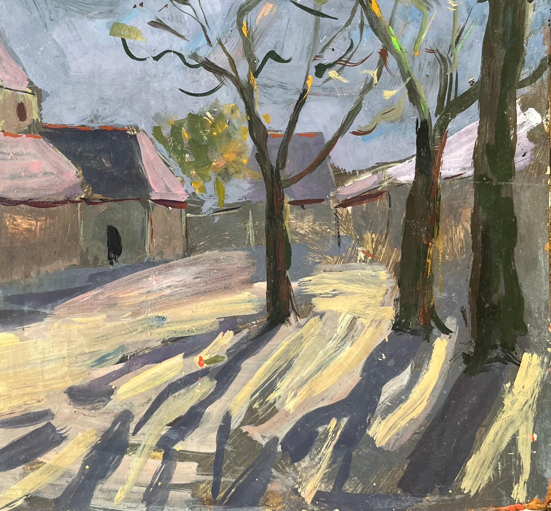 Titolo: Pittura a olio impressionista francese di Eglise de Nohant in inverno
Di Fanch Lel (francese, nato nel 1930)
Dimensioni: 8,5 x 10,5 pollici (altezza x larghezza)
Firmato: Yes One
Pittura a olio su tavola, senza cornice
Condit: Il dipinto è