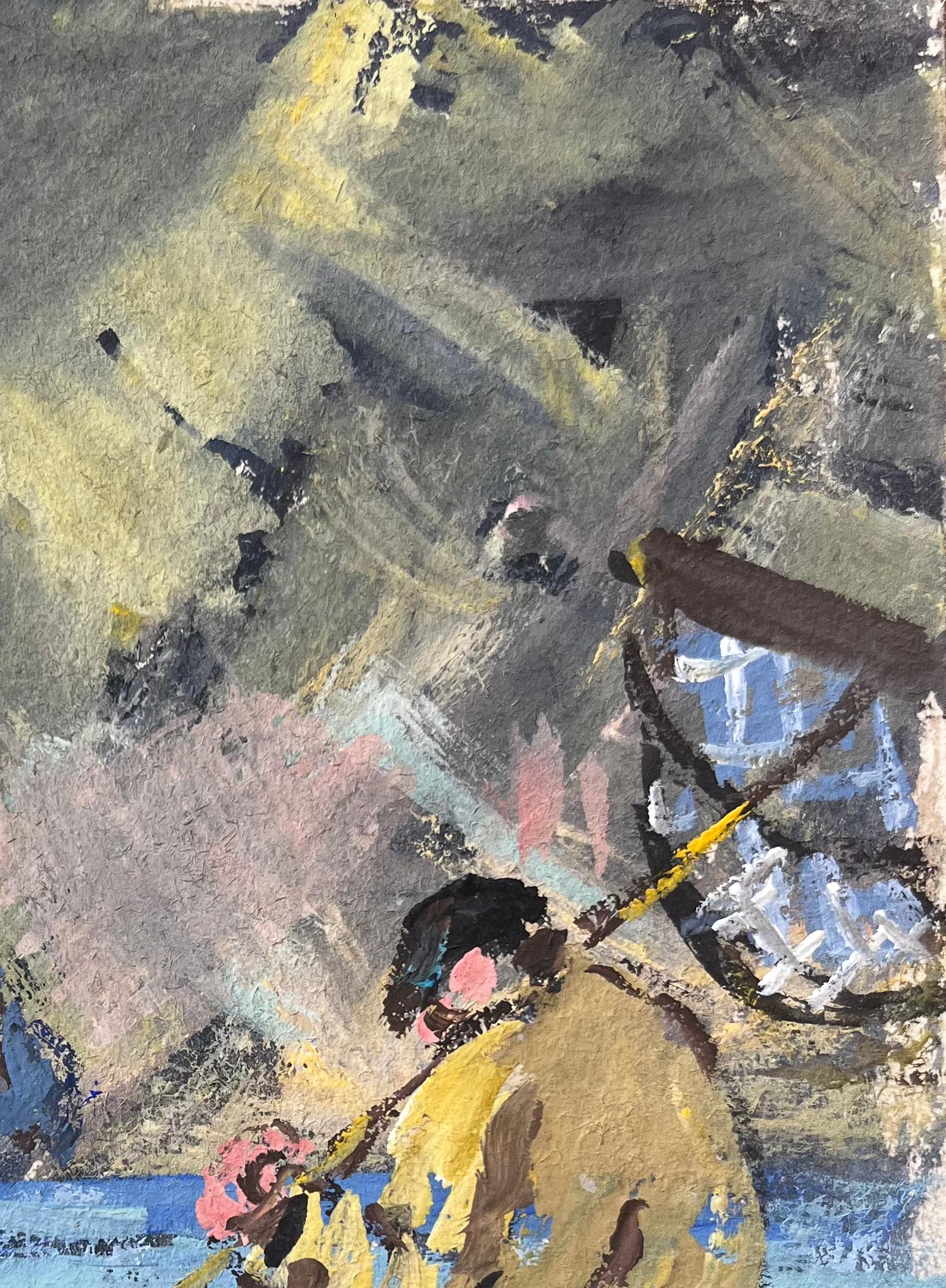 Quadro a olio impressionista francese di pescatore nella baia di pesca dei gamberi in vendita 1