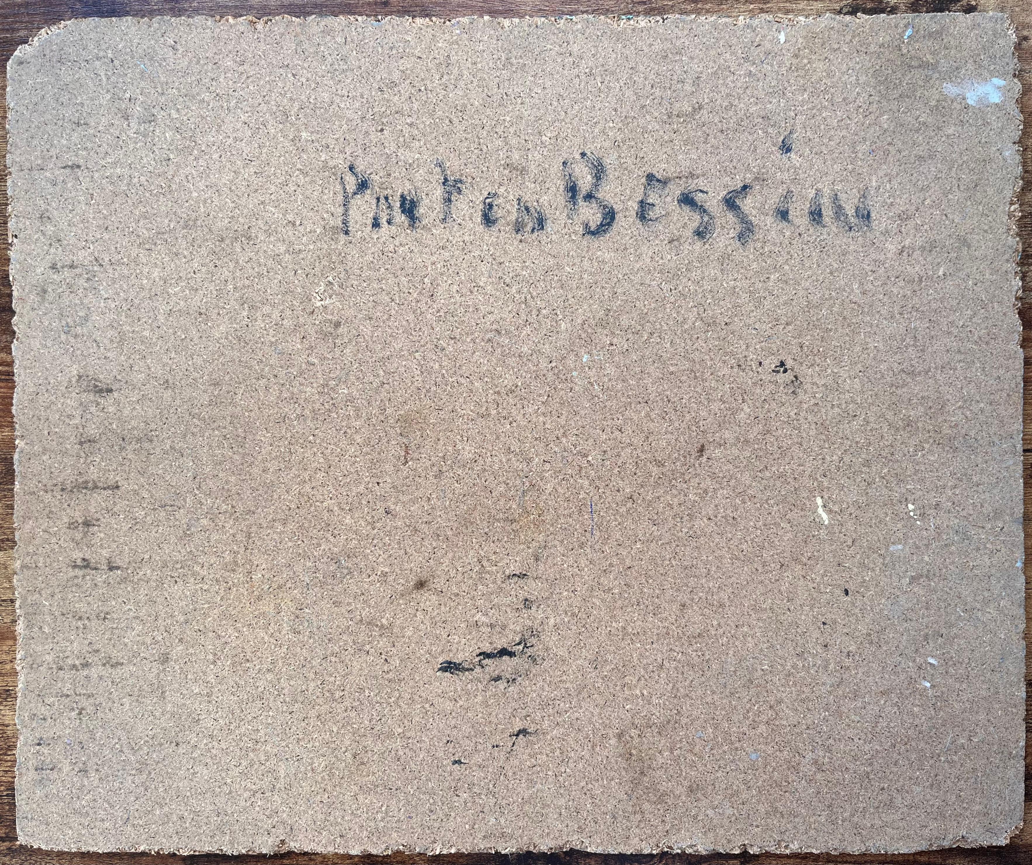 Französisches impressionistisches Ölgemälde von Fischerbooten in Port en Bessin, Normandie, Französisch im Angebot 3